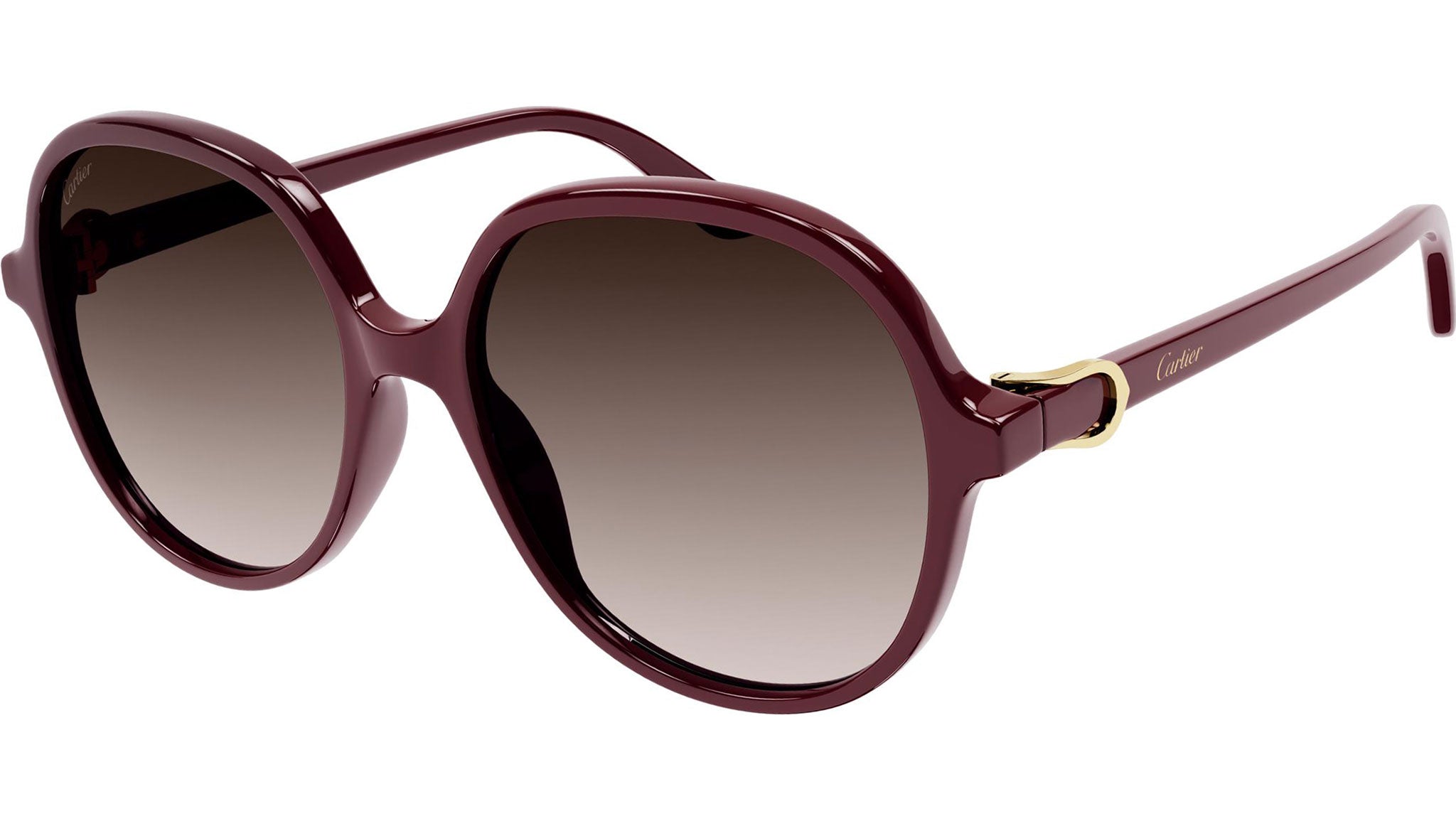 Cartier サントス カフリンクス 925 【mh】 Cartier CT0350S 003 Shiny Burgundy Sunglasses - eye-oo.com