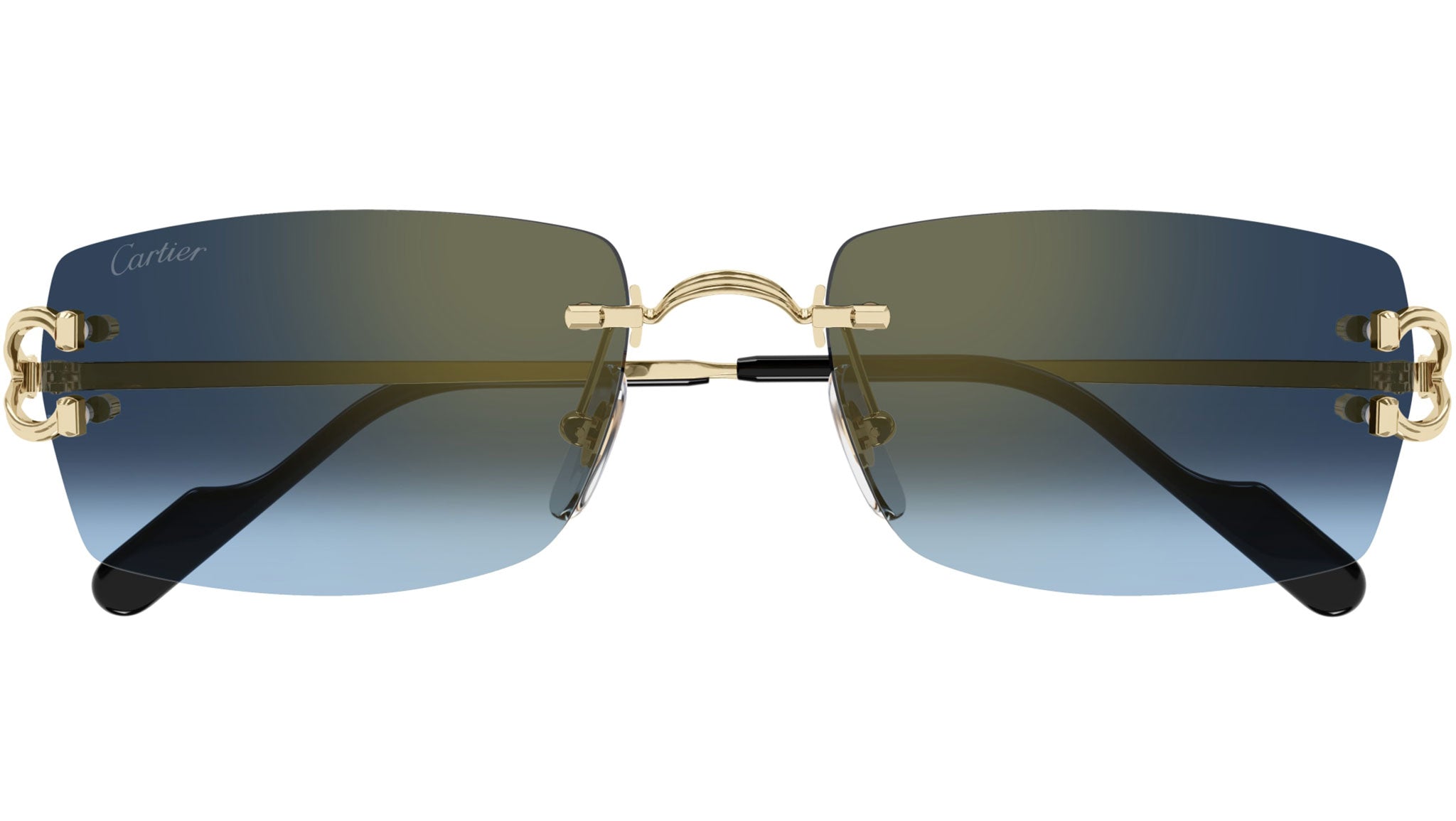 must de Cartier ゴールドサングラス ケース付き Cartier Première CT0534S Sunglasses 001 Gold Gold - eye-oo.com