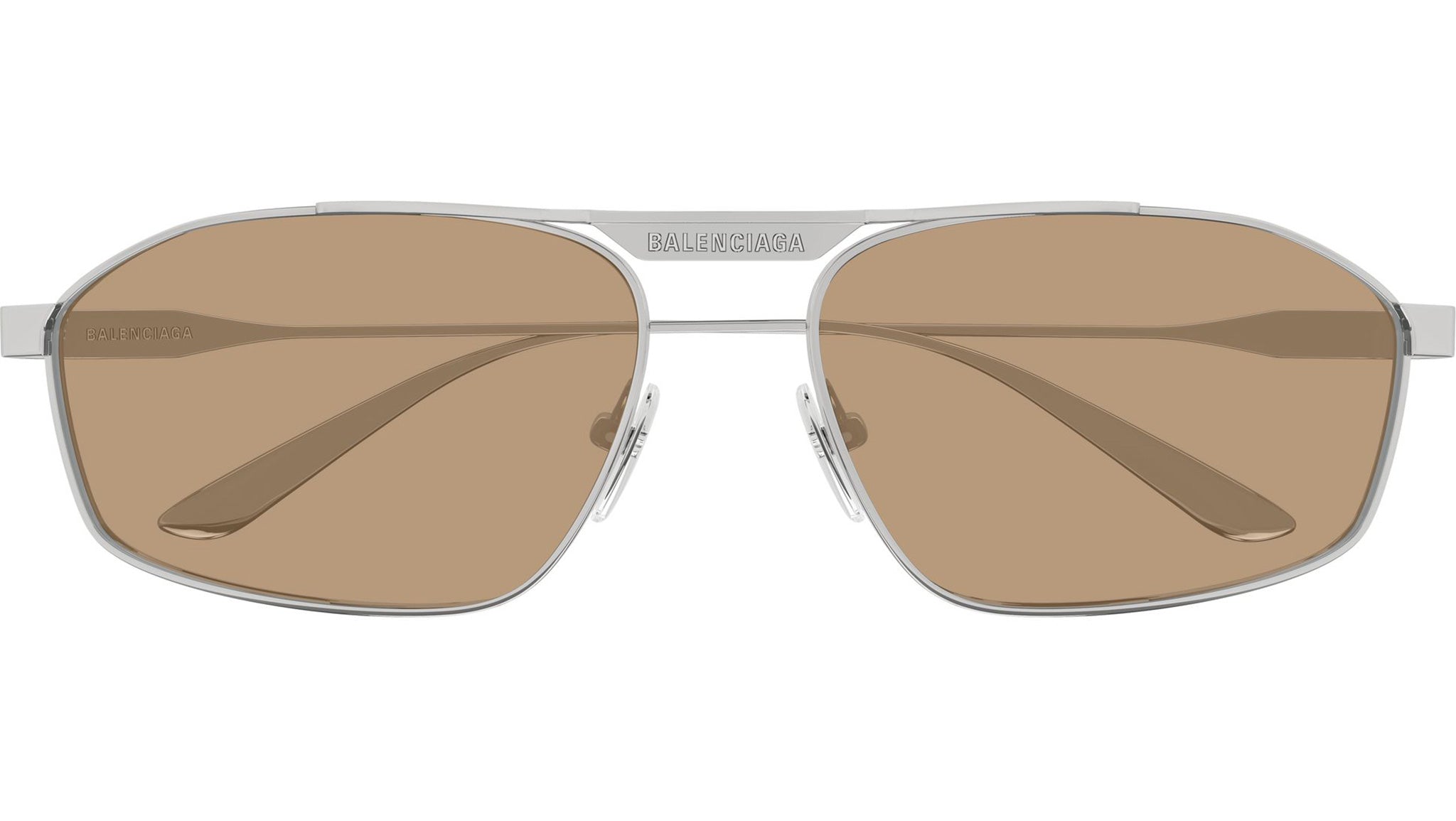 Balenciaga BB0416S Pilot Sunglasses 006 Ruthenium Pale Brown - eye