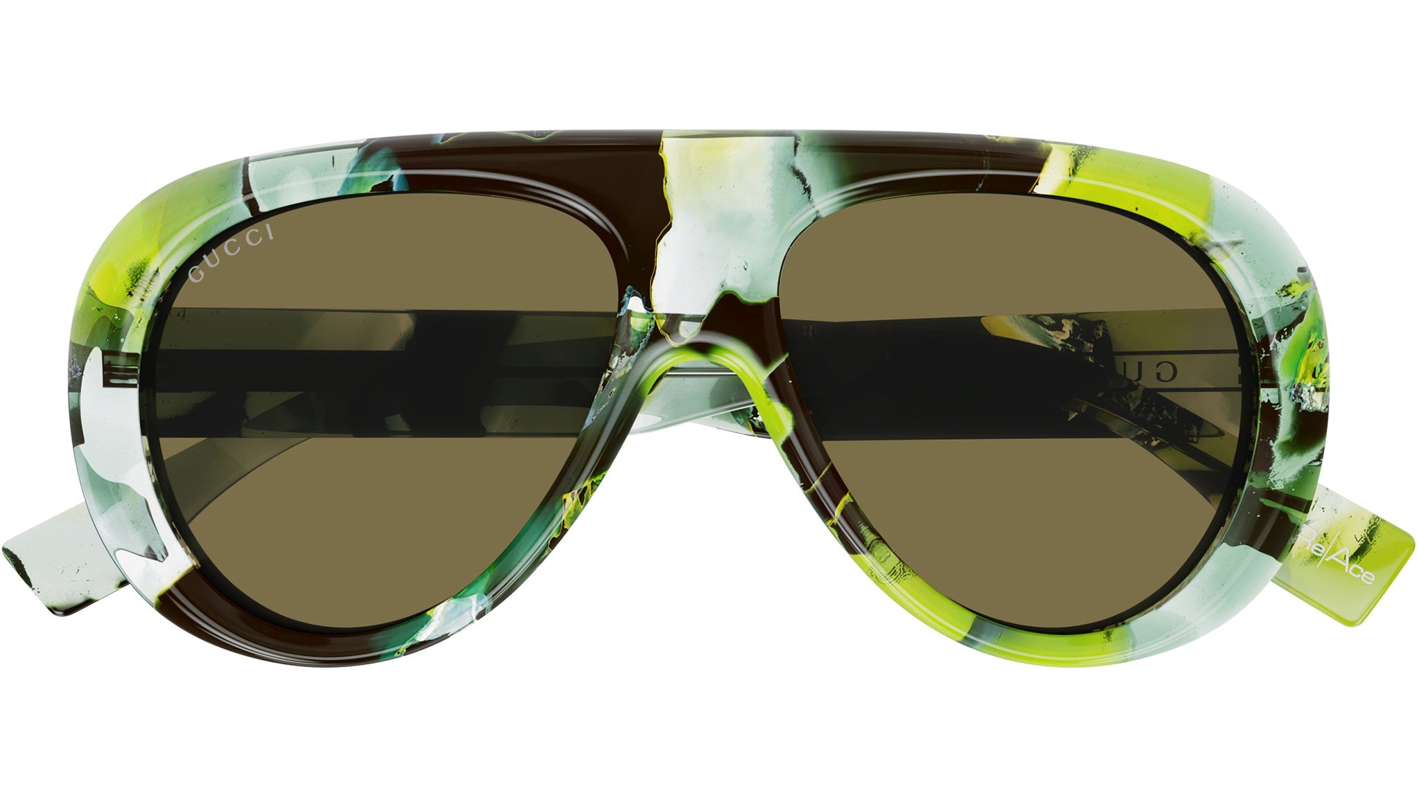 Gucci GG1909S 002 Pilot Sunglasses Transparent Green - eye-oo.com