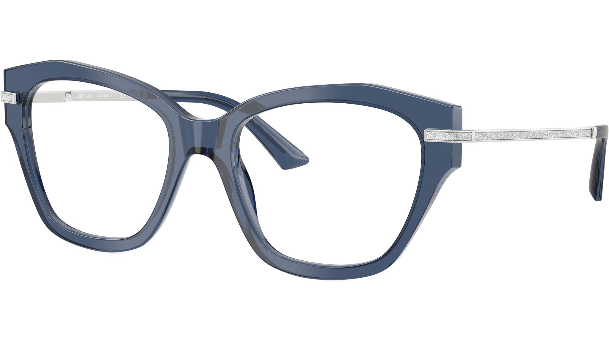 JC3043J Jimmy Choo Glasses 5035 Transparent Navy - eye-oo.com