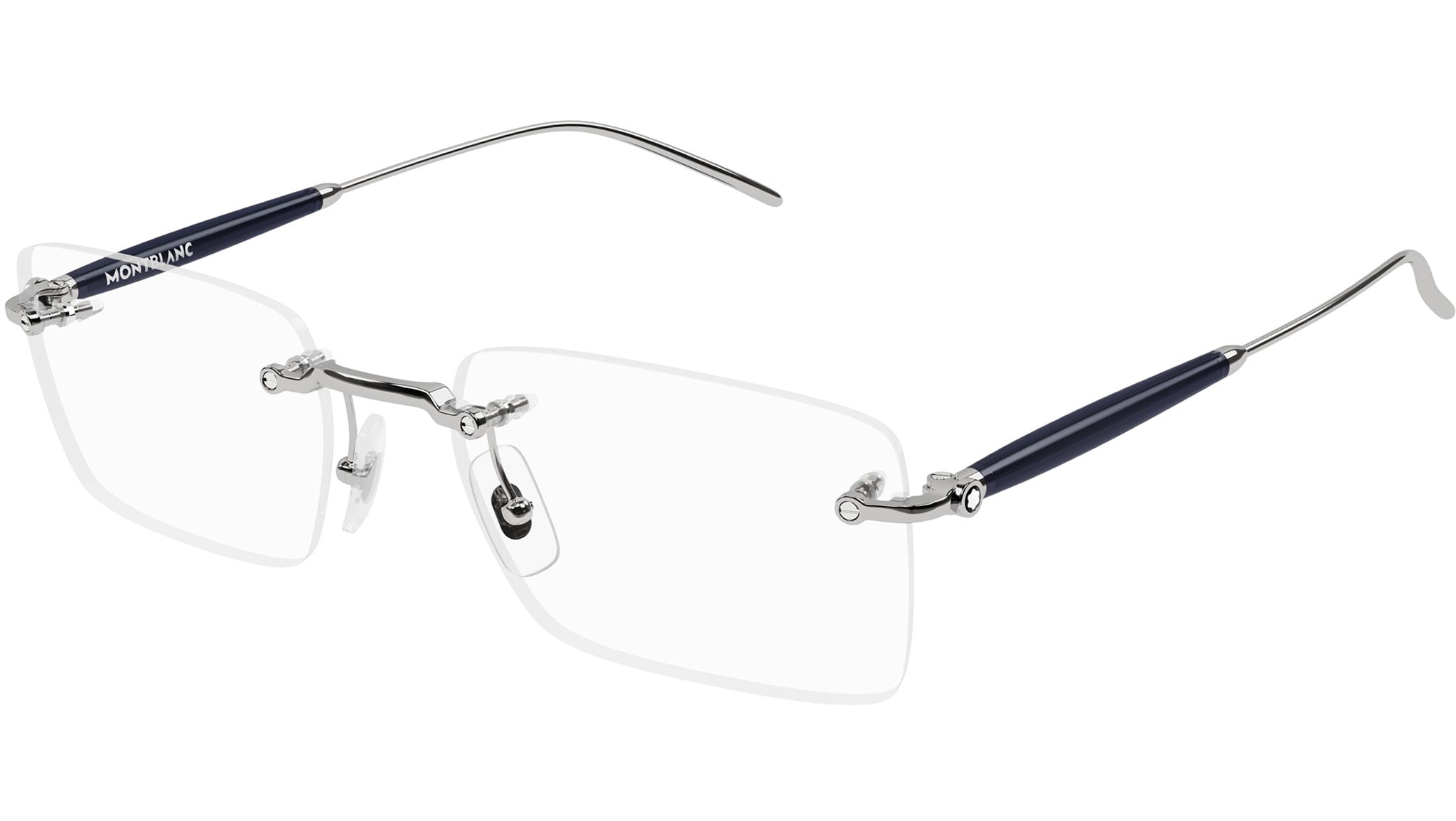 MB0411O Montblanc Rectangular Eyeglasses 004 Ruthenium - eye  display picture 3