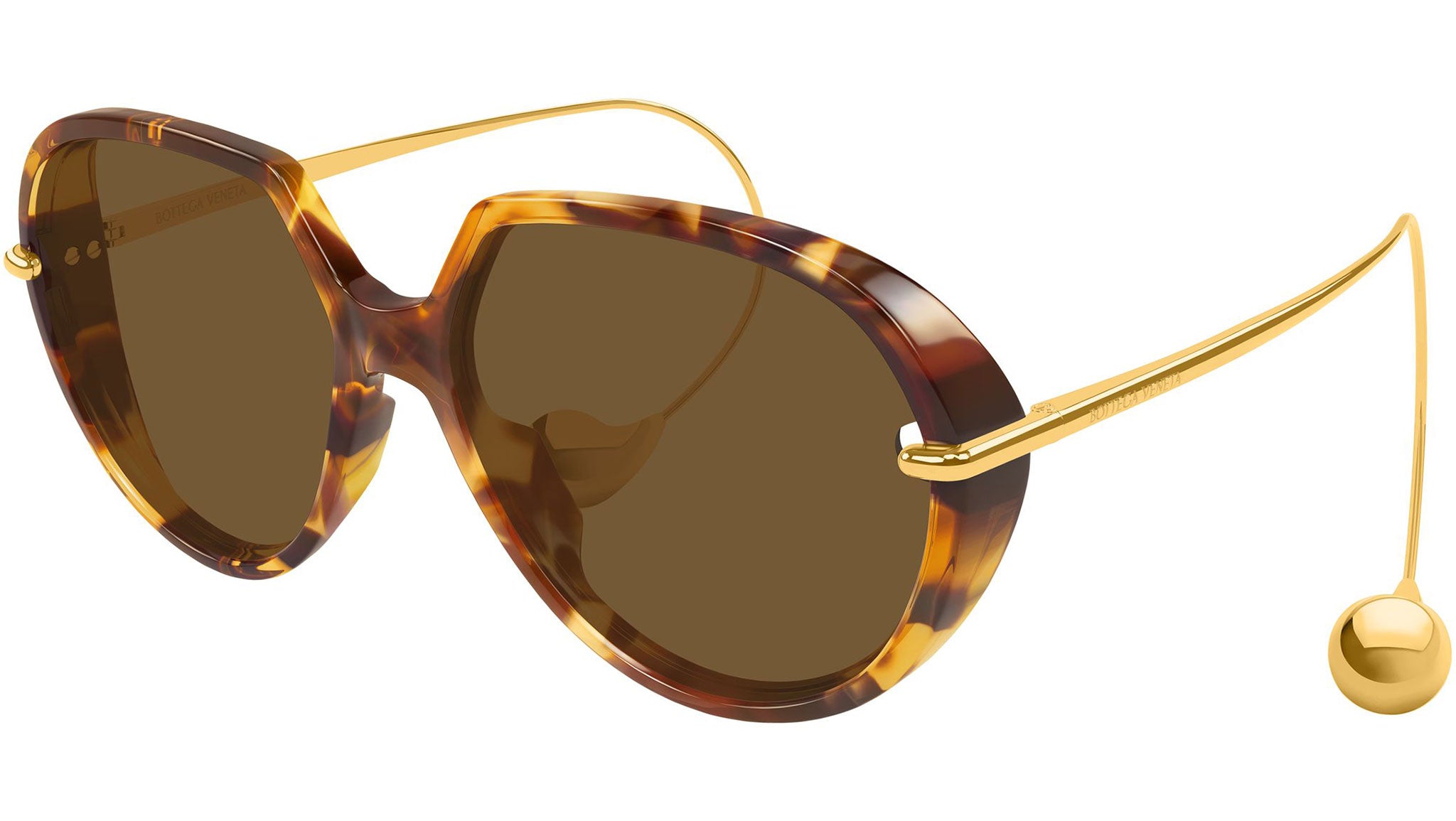 BV1436S Bottega Veneta Geometric Sunglasses 002 Havana - eye 