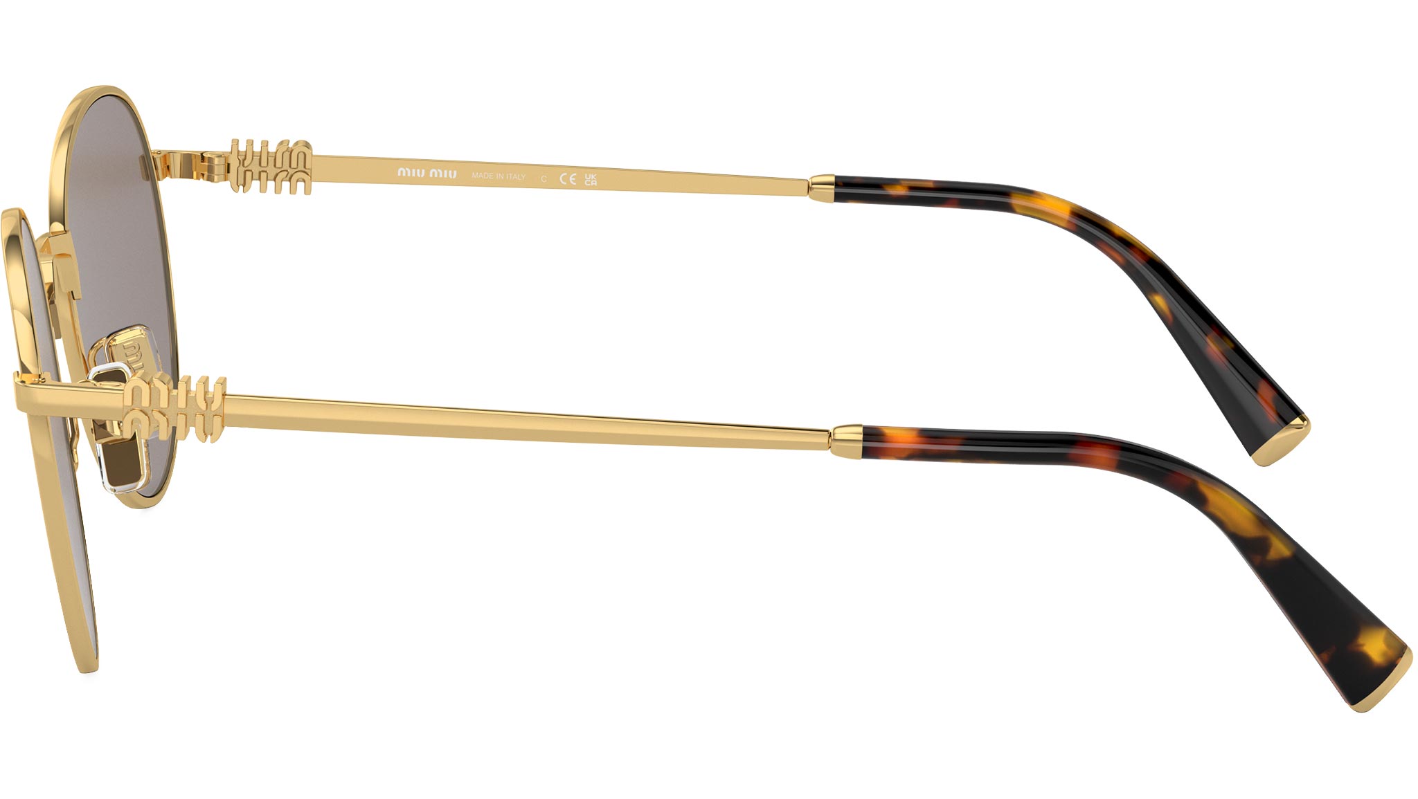 Miu Miu 0MU 55ZS Sunglasses 5AK07F Gold - eye-oo.com