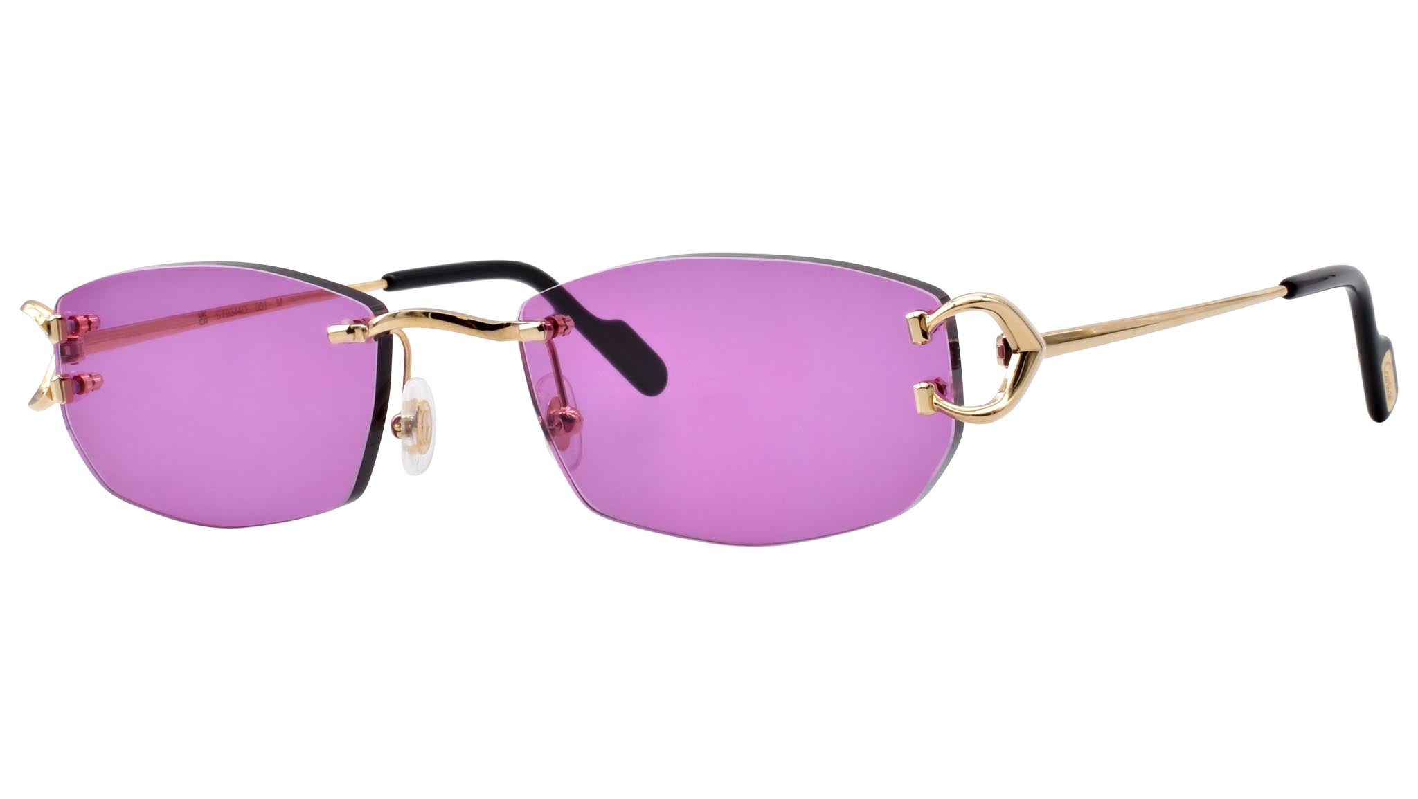 Cartier Sunglasses Eyewear Purple 3056919 BQ00169 Cartier White Horn Glasses, Gold Detail, Smoke Purple Lens  main image 2