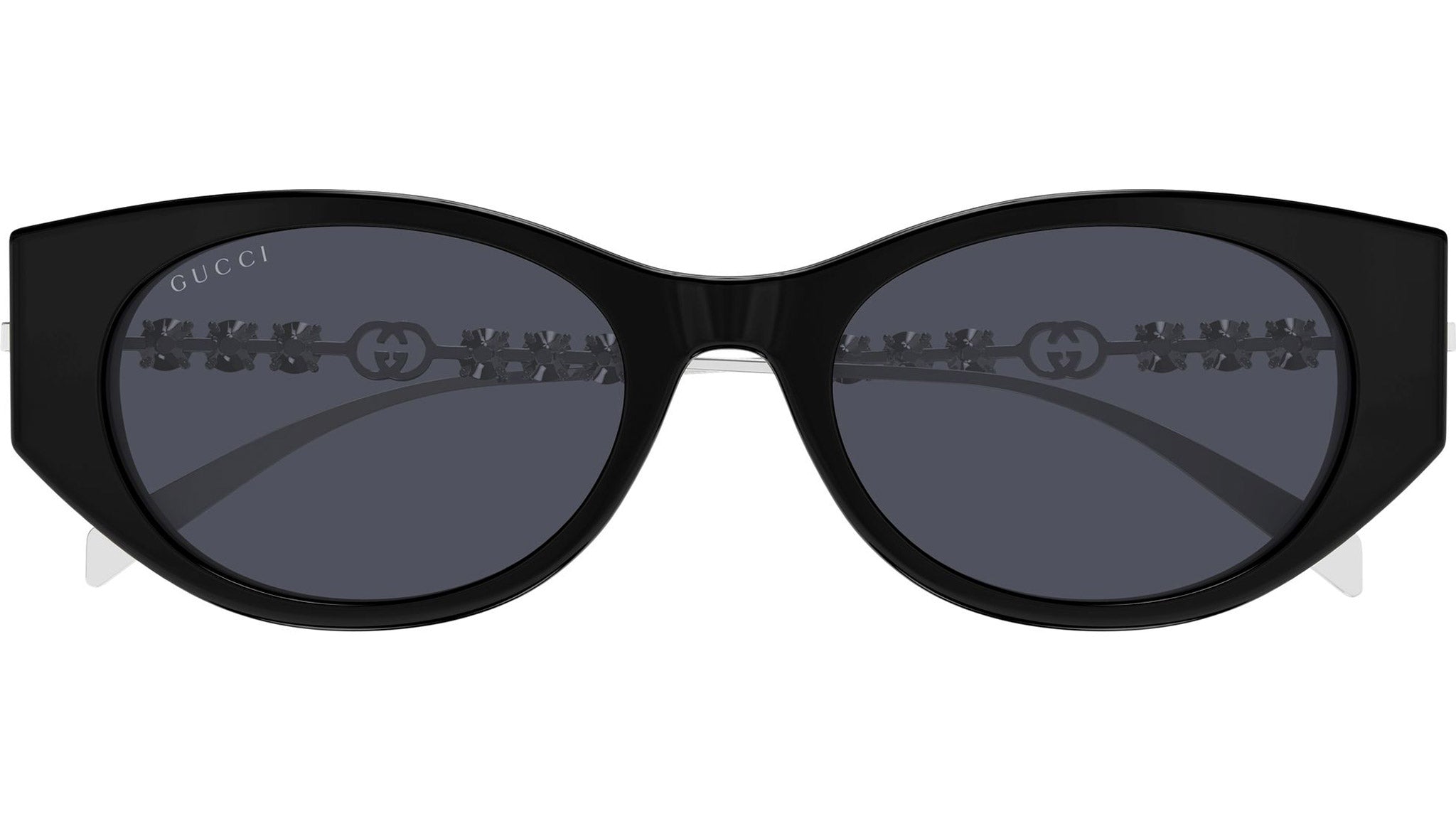 GUCCI オーバルフレーム サングラス パール ブラック GG1970SA Gucci GG1970SA 002 Black Cat Eye Sunglasses - eye-oo.com