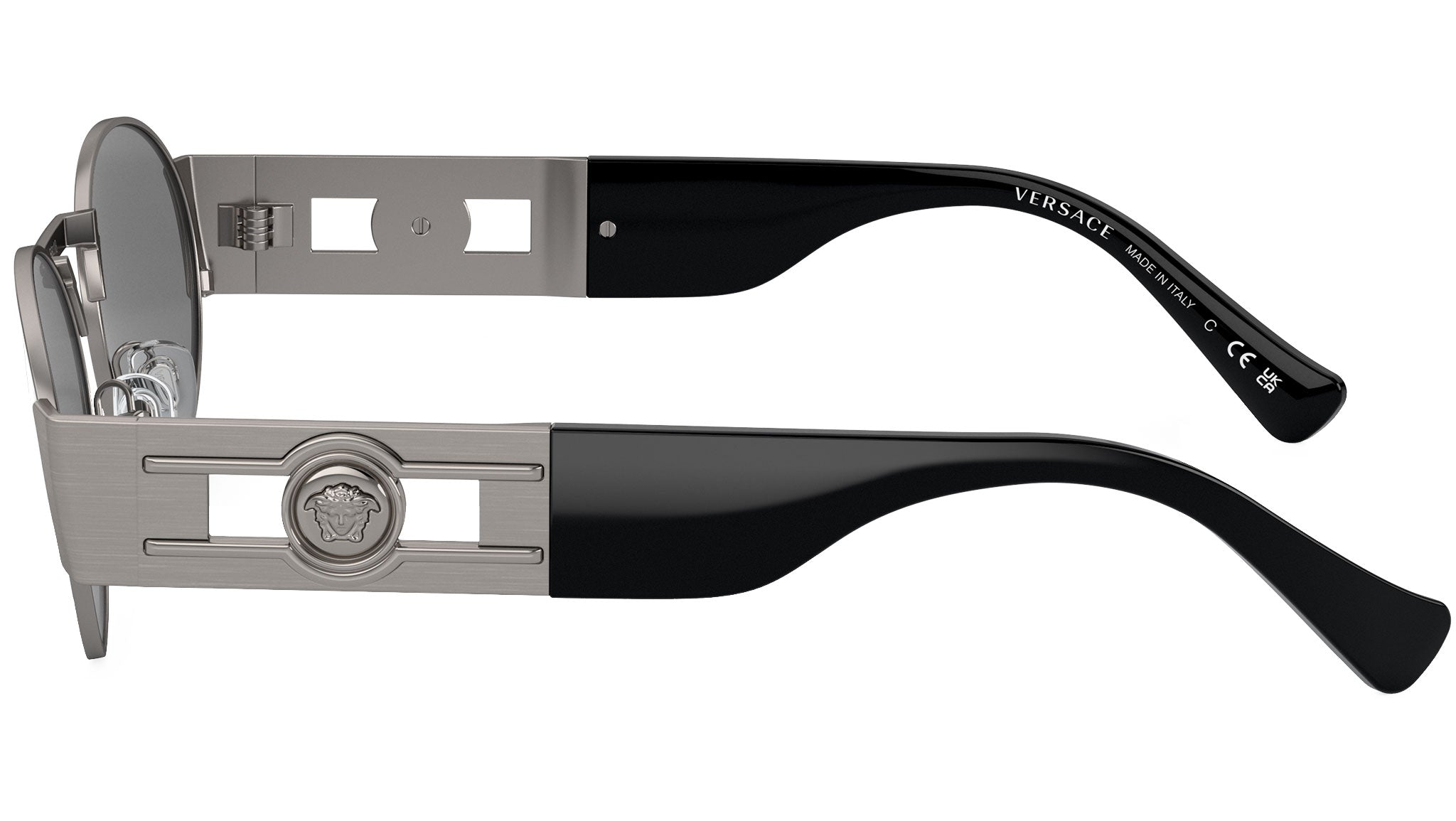 Versace VE2299 10016G Sunglasses Gunmetal Oval Frame, Grey Silver Mirror Lenses Versace VE2299 10016G 56 Güneş | Glasses Station main image 3
