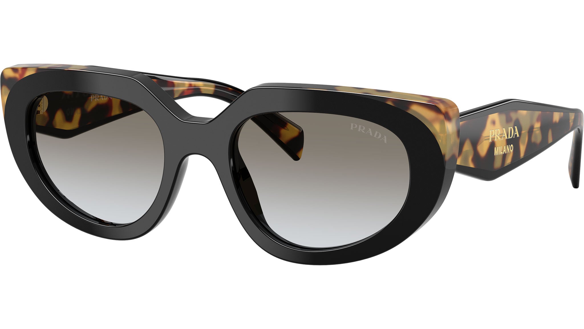 PRADA オルゴール PR D02S Prada Sunglasses 0CD80L Black Medium Tortoise - eye-oo.com