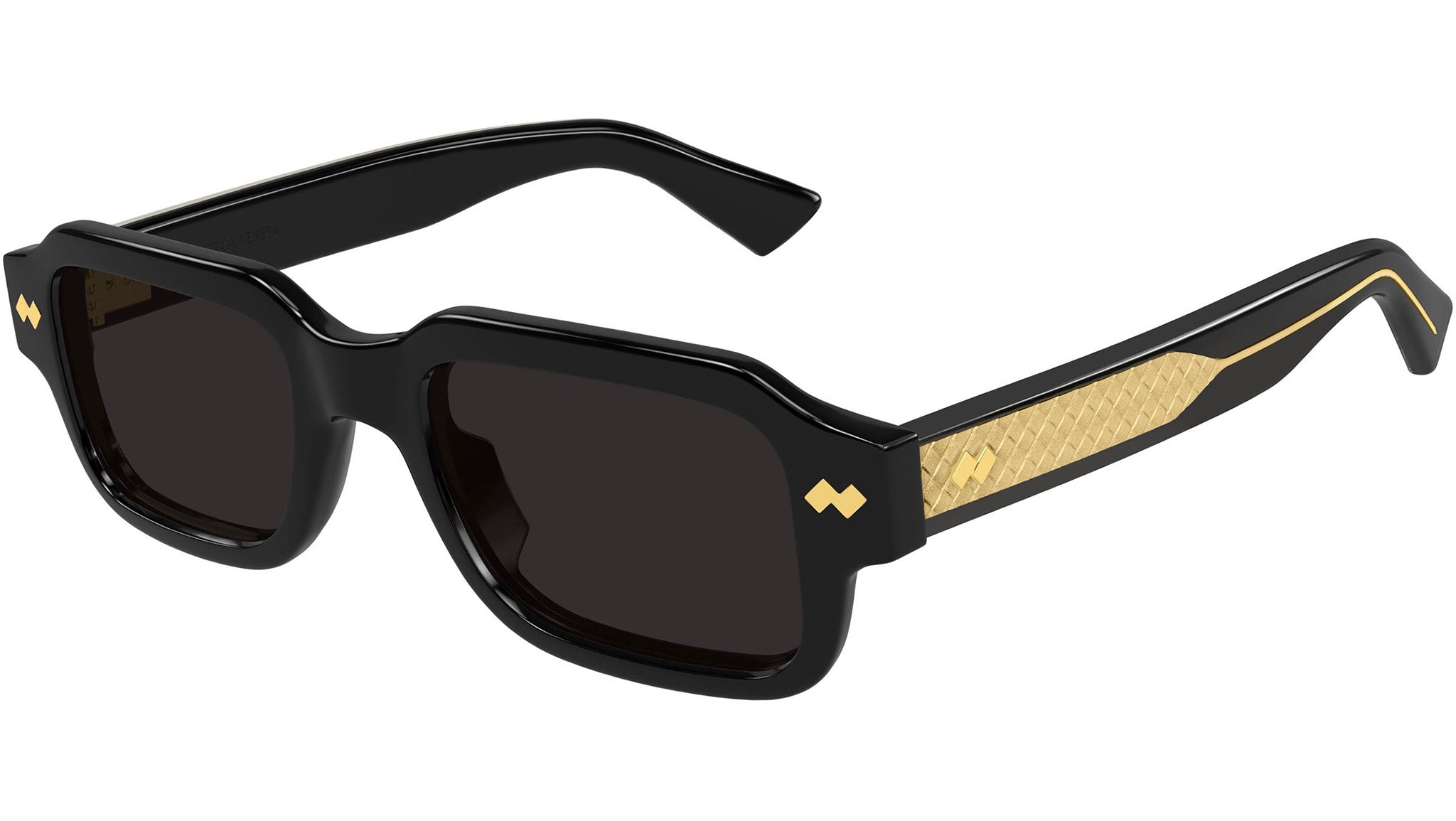 BV1442S Bottega Veneta Rectangular Sunglasses 001 Black - eye-oo.com