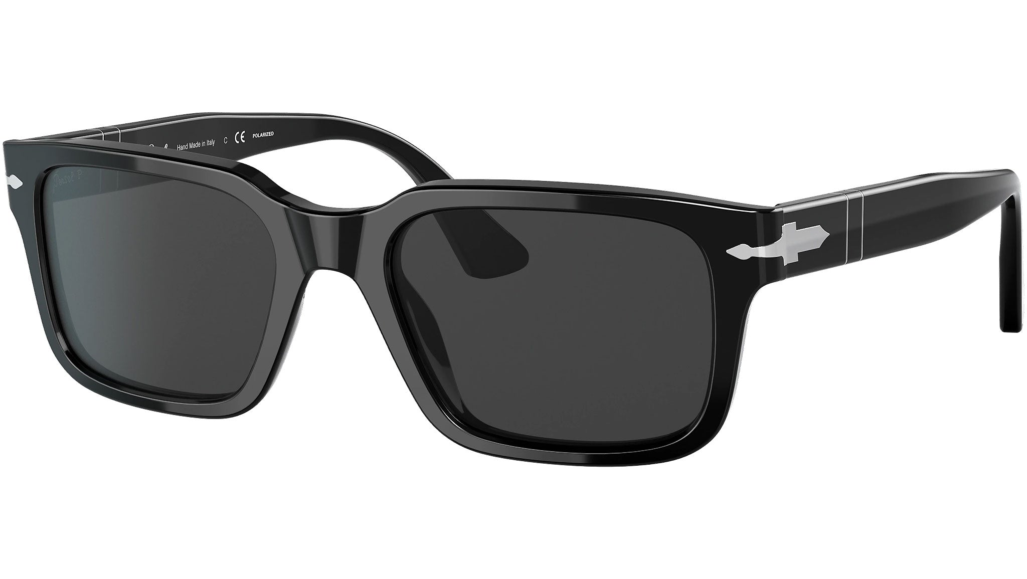 Persol Sunglasses Black 95/48 Polar Dark Grey Lens - eye-oo.com