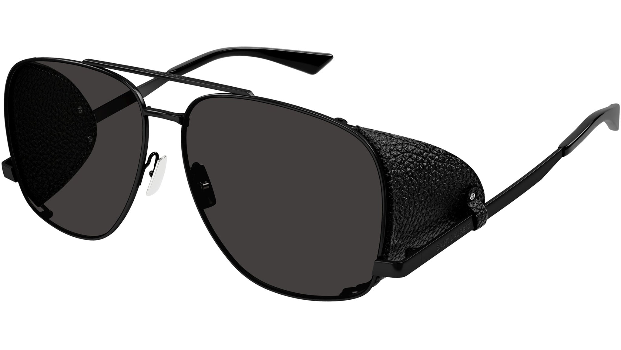 SL 653 LEON LEATHER SPOILER Saint Laurent Sunglasses 002 Matte