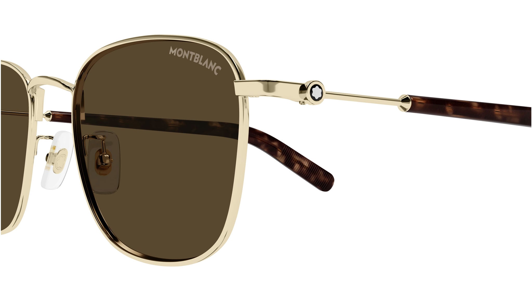 MB0392SA Montblanc Rectangular Sunglasses 004 Gold - eye-oo.com