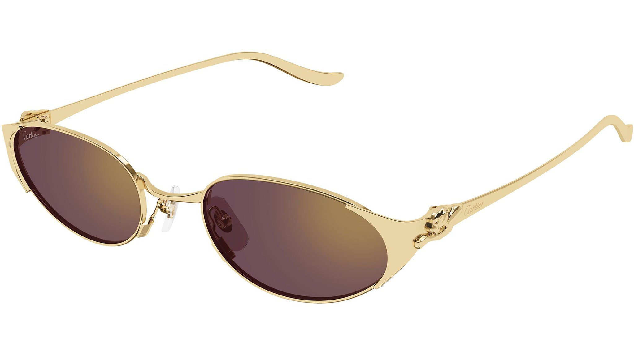 Cartier CT0630S Sunglasses 003 Shiny Gold Purple - eye-oo.com