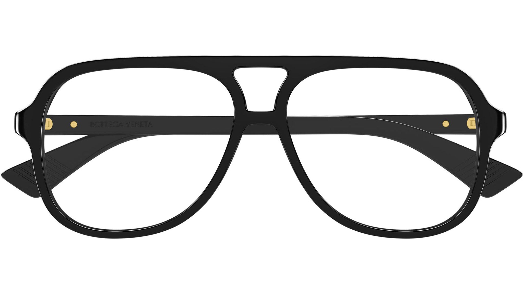 BV1417O Bottega Veneta Pilot Glasses 001 Shiny Black - eye-oo.com