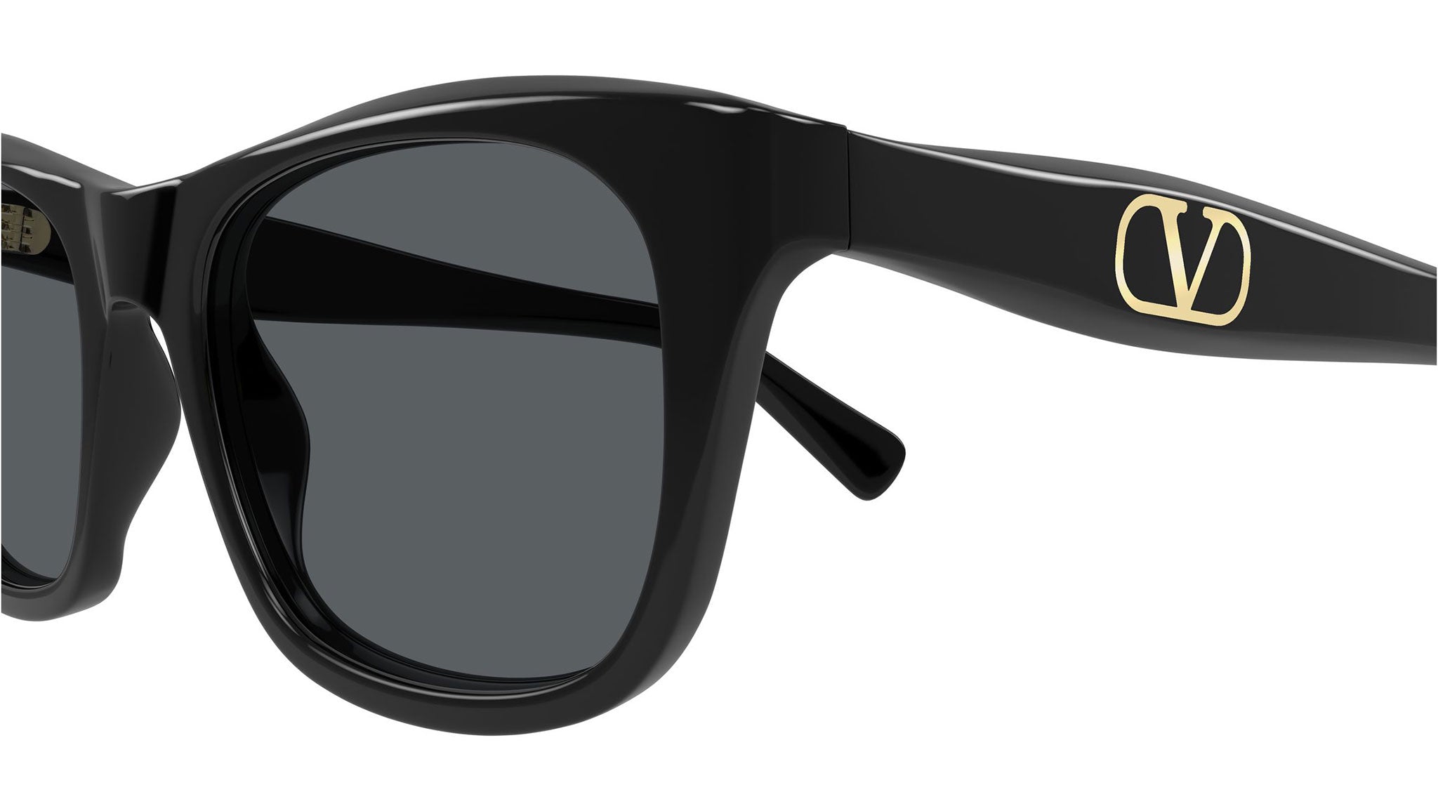 Valentino VG0013SK Sunglasses 001 Black Grey Rectangular - eye-oo.com