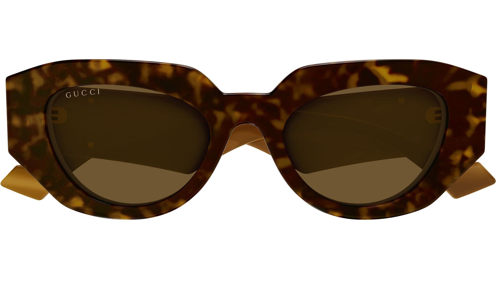 Gucci GG1421S 009 Havana Brown Geometric Sunglasses - eye-oo.com