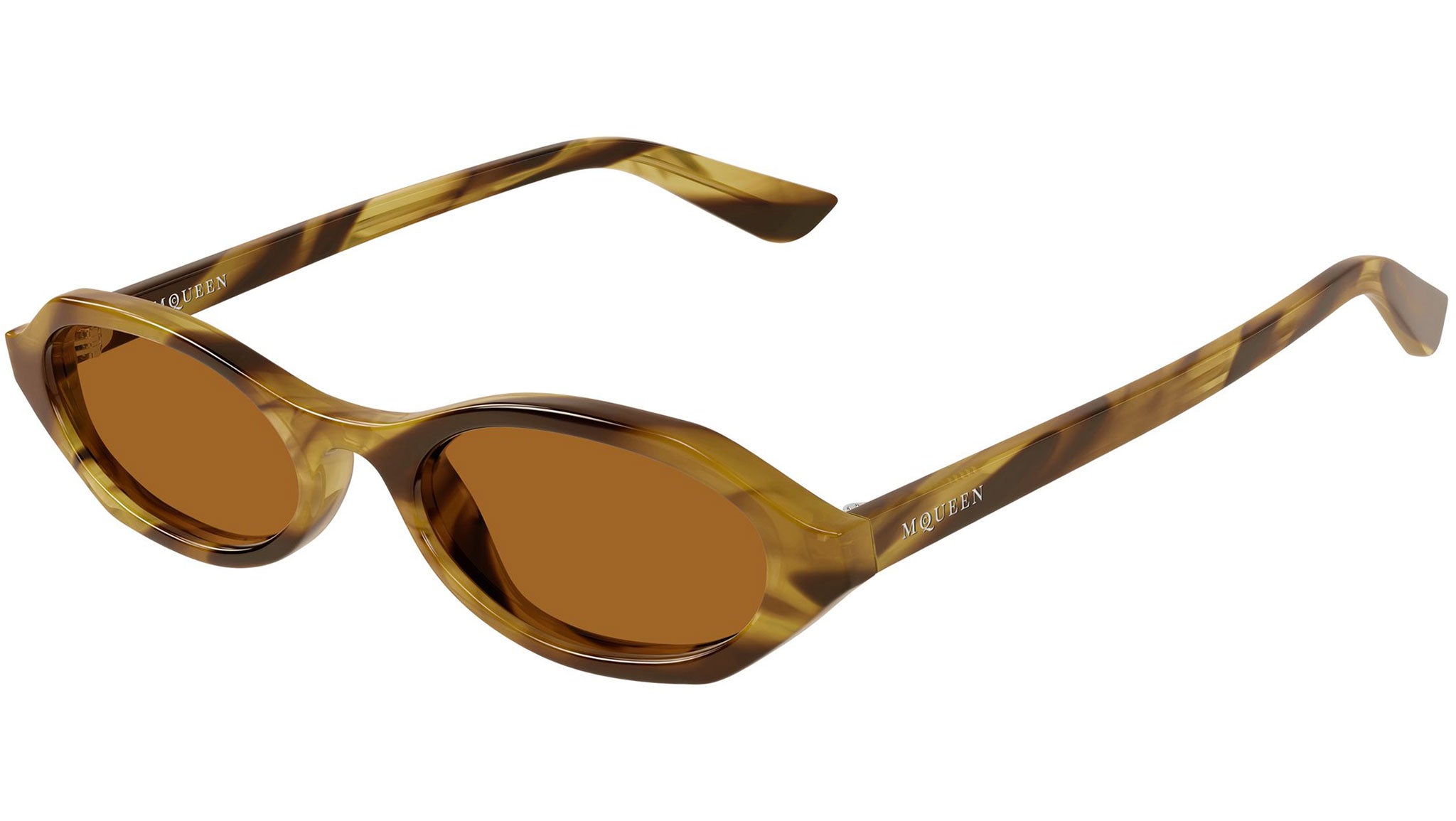 Alexander McQueen AM0559S Sunglasses 003 Havana Rust Brown 