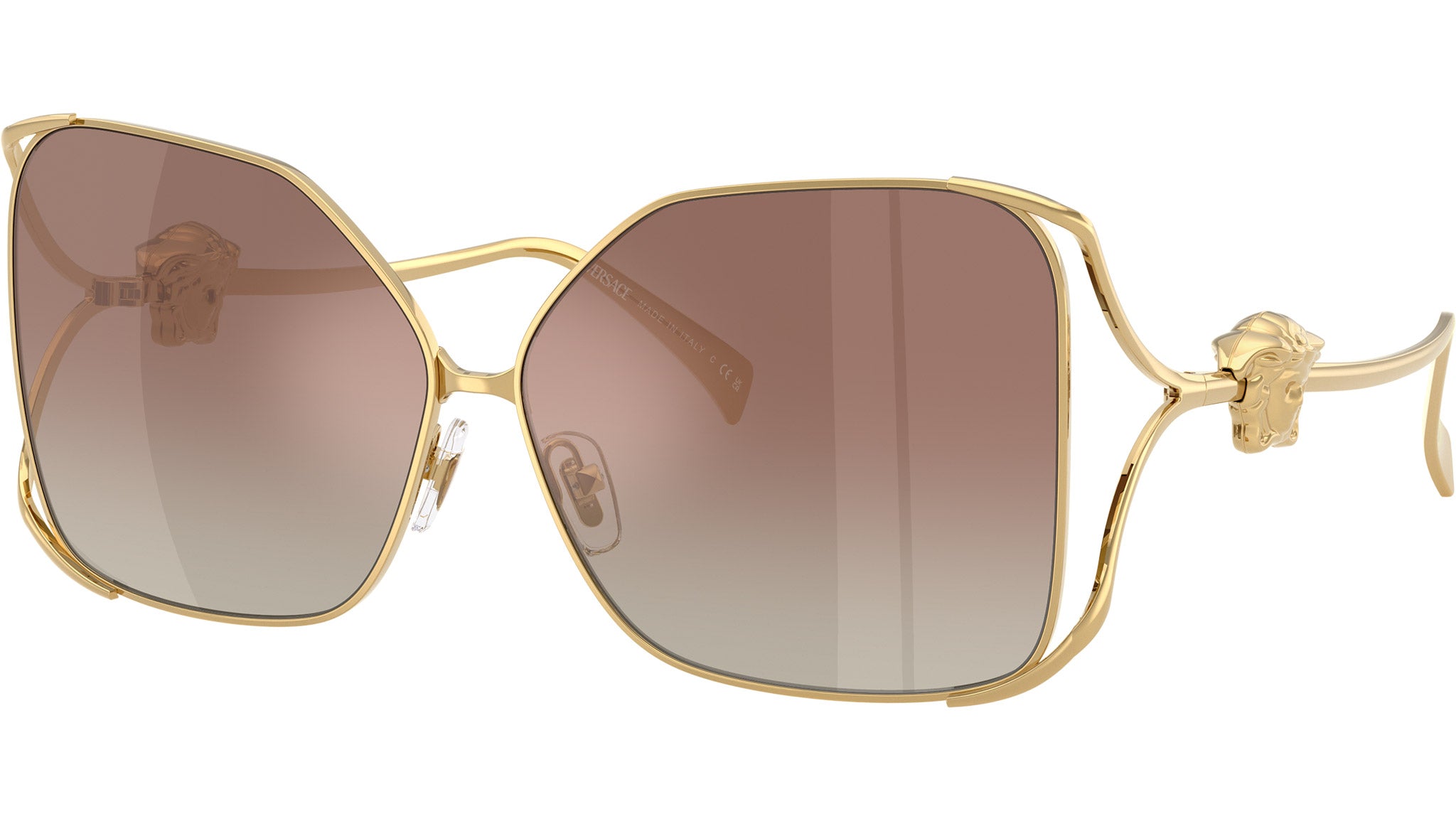 Versace Gold and Tan Women\'s Sunglasses Versace VE2287 L (58 - 14) with Brown lenses and Gold frame  main image 2