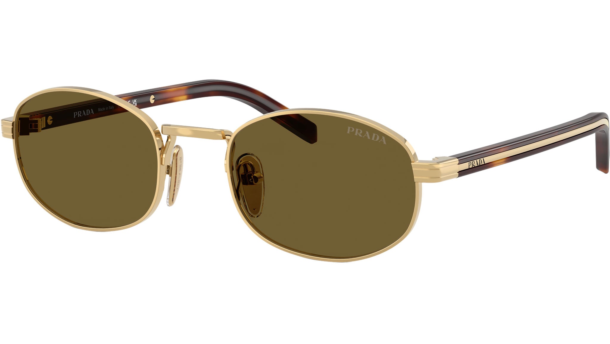【美品 付属品完備】PRADA sunglasses ベッコウ 柄 GOLD PRADA（プラダ） べっ甲柄 サングラス 茶 53□23 SPR05T VAN 9K1 本物
