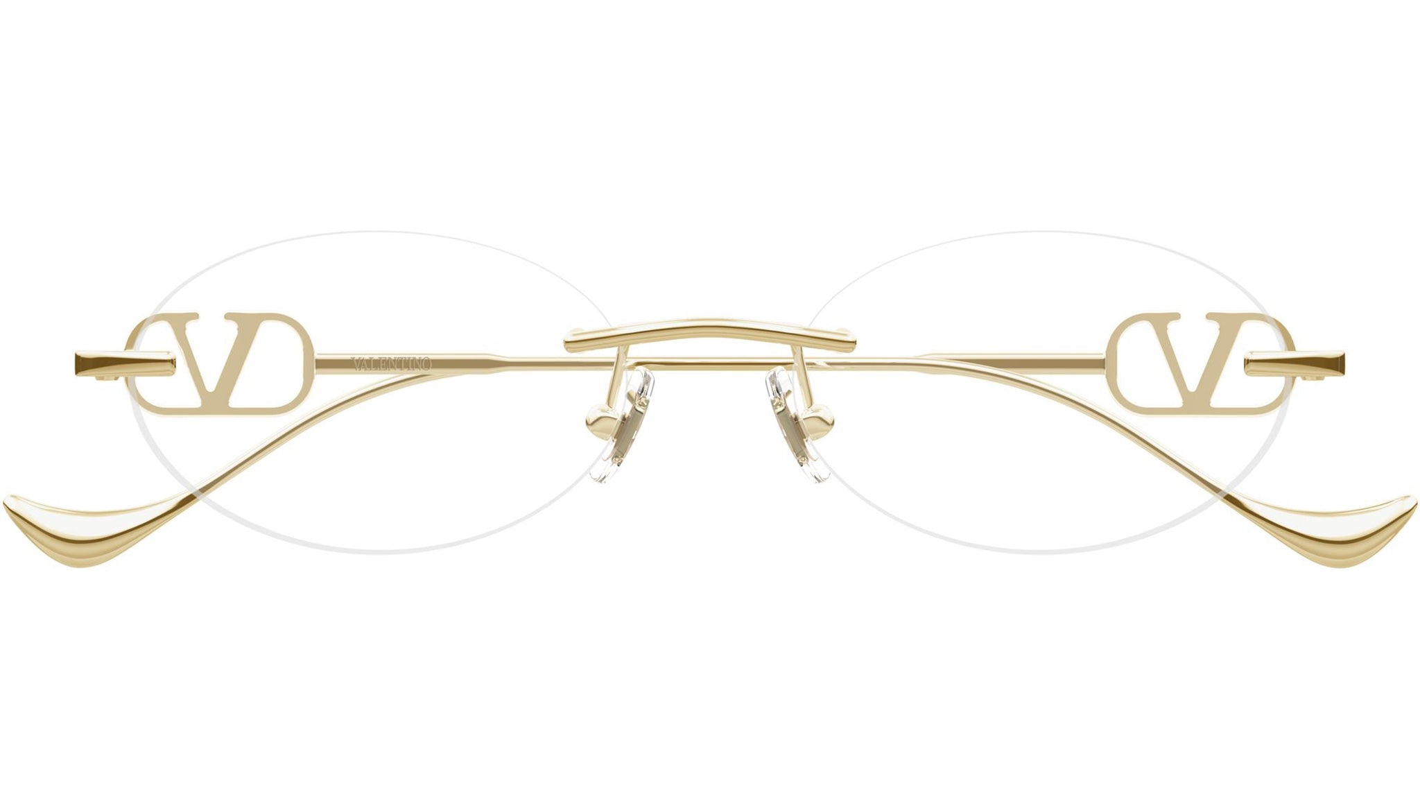 Valentino VG0032S Sunglasses 005 Gold Clear Geometric - eye-oo.com