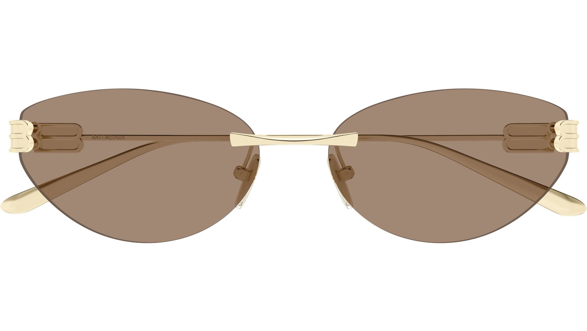 Balenciaga BB0486S Cat Eye Sunglasses 004 Gold Light Brown - eye