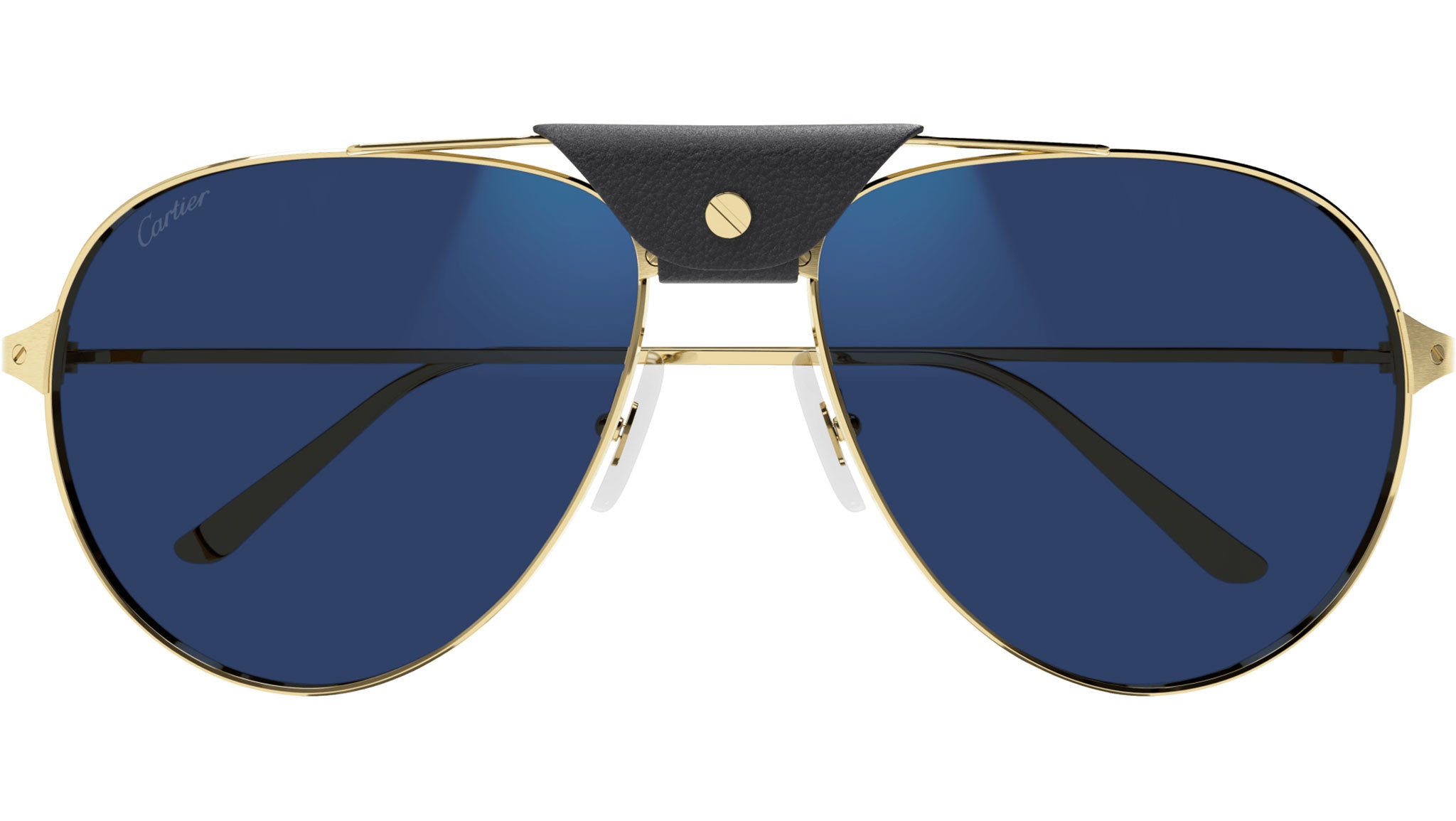 Santos de Cartier Sunglasses CT0038S Gold Blue Photocromic - eye