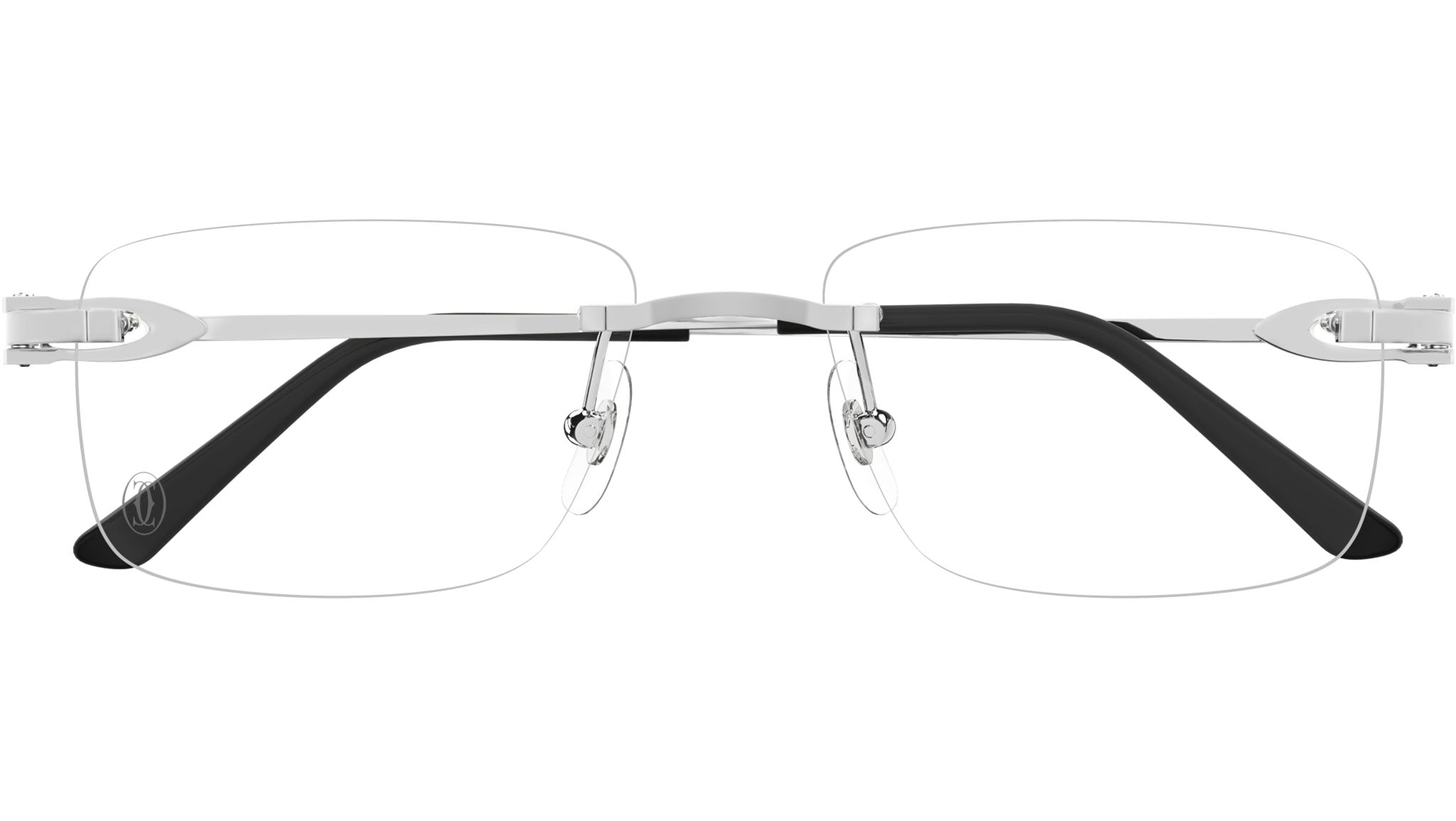 非売品　Cartier スタンド鏡 Cartier CT0521O 002 Eyeglasses Shiny Platinum - eye-oo.com