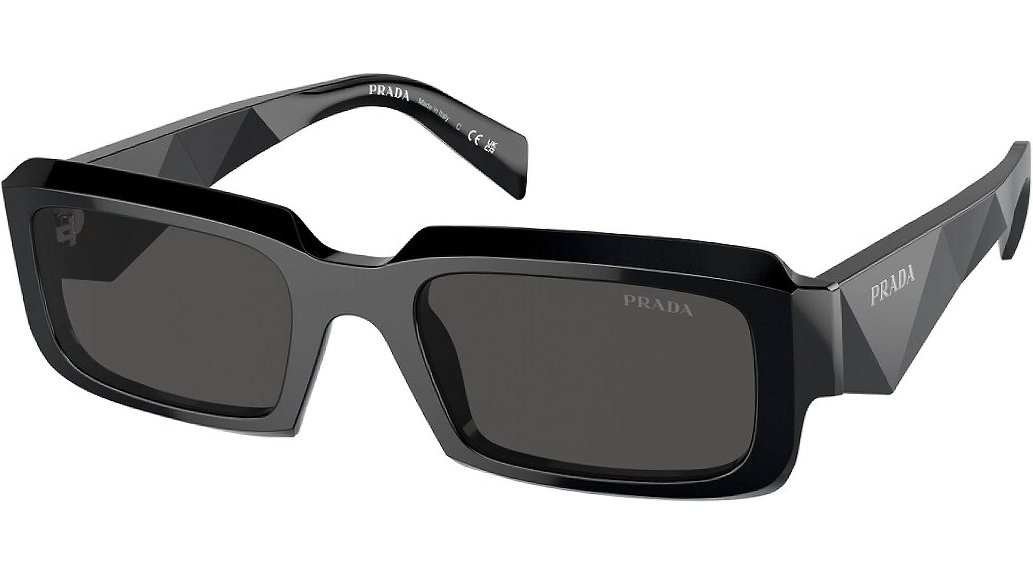 Prada PR 27ZS Geometry Sunglasses Prada PR 27ZS L (54 - 21) with Grey lenses and Black frame  main image 4
