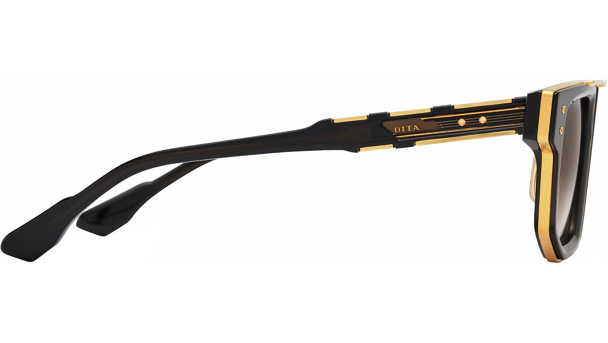 Dita Mach-Nine DTS478 Sunglasses 01 Black Glass Yellow Gold - eye