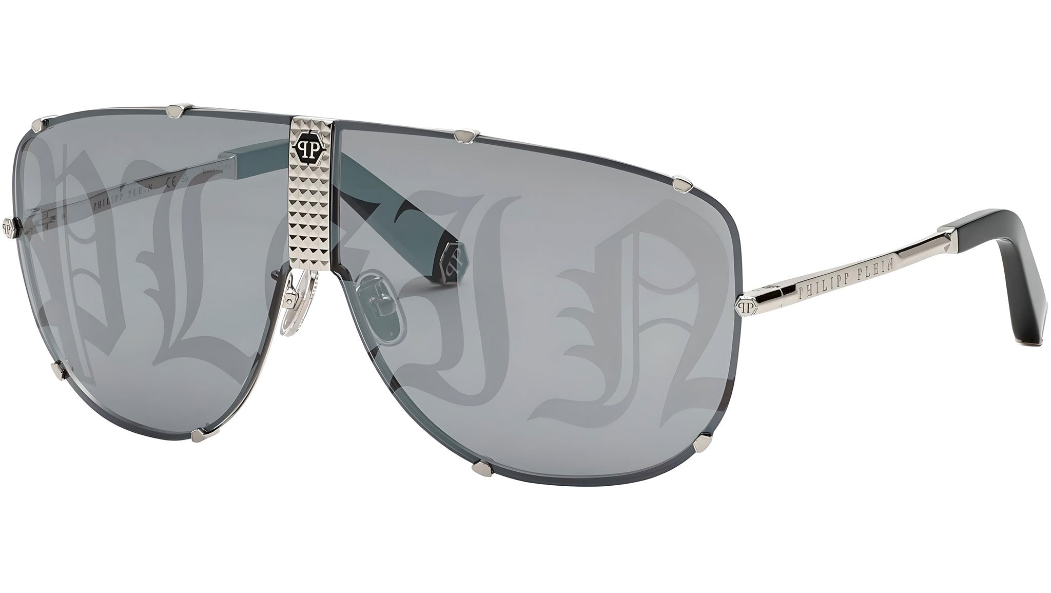 Philipp Plein Plein Stud 579L Sunglasses Shiny Palladium  display picture 1