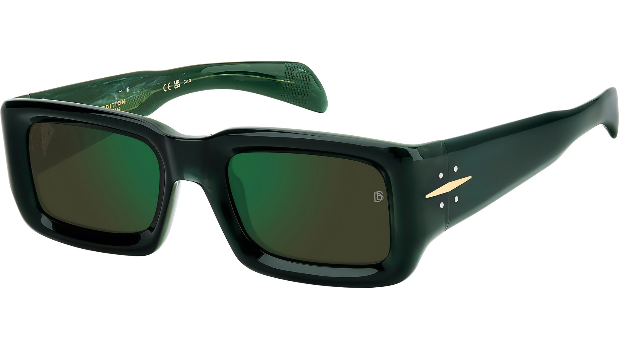 David Beckham DB 7131/S GC1 MT Sunglasses Green Marble Gold - eye