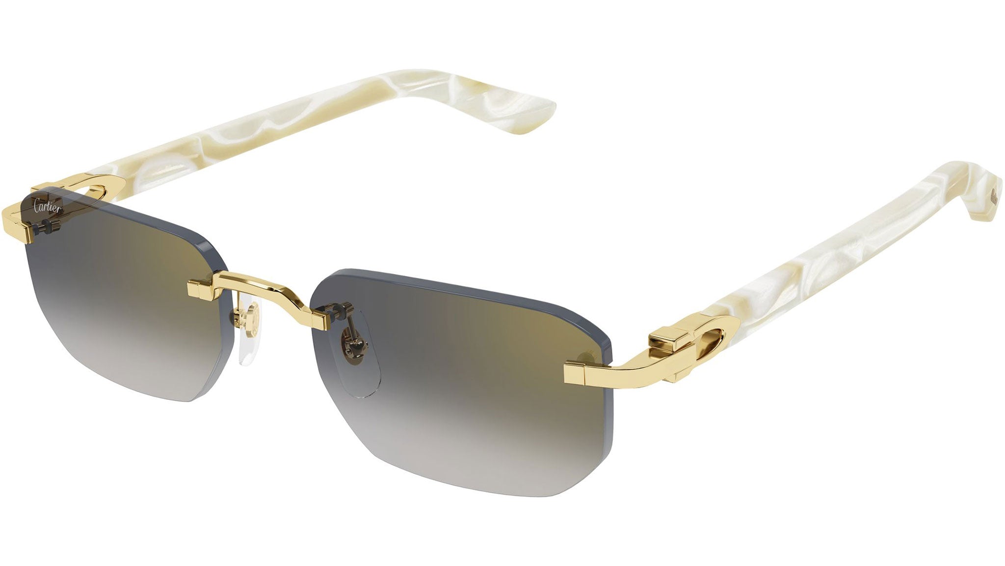 cartier goggles Cartier CT0622S Sunglasses (Gold/Grey - Rectangle