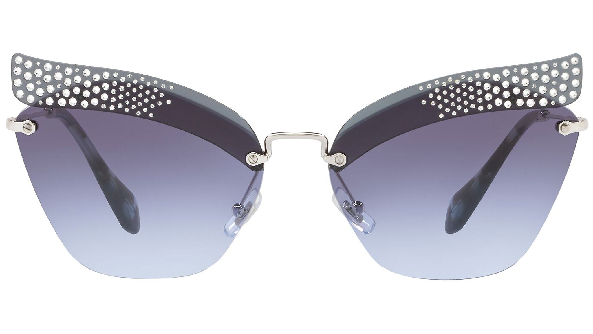 Miu Miu SPECIAL PROJECT MU56TS Sunglasses cat eye gradient KJG2F0-DARK BLUE MIU MIU EYEWEAR cat eye glitter sunglasses main image 3
