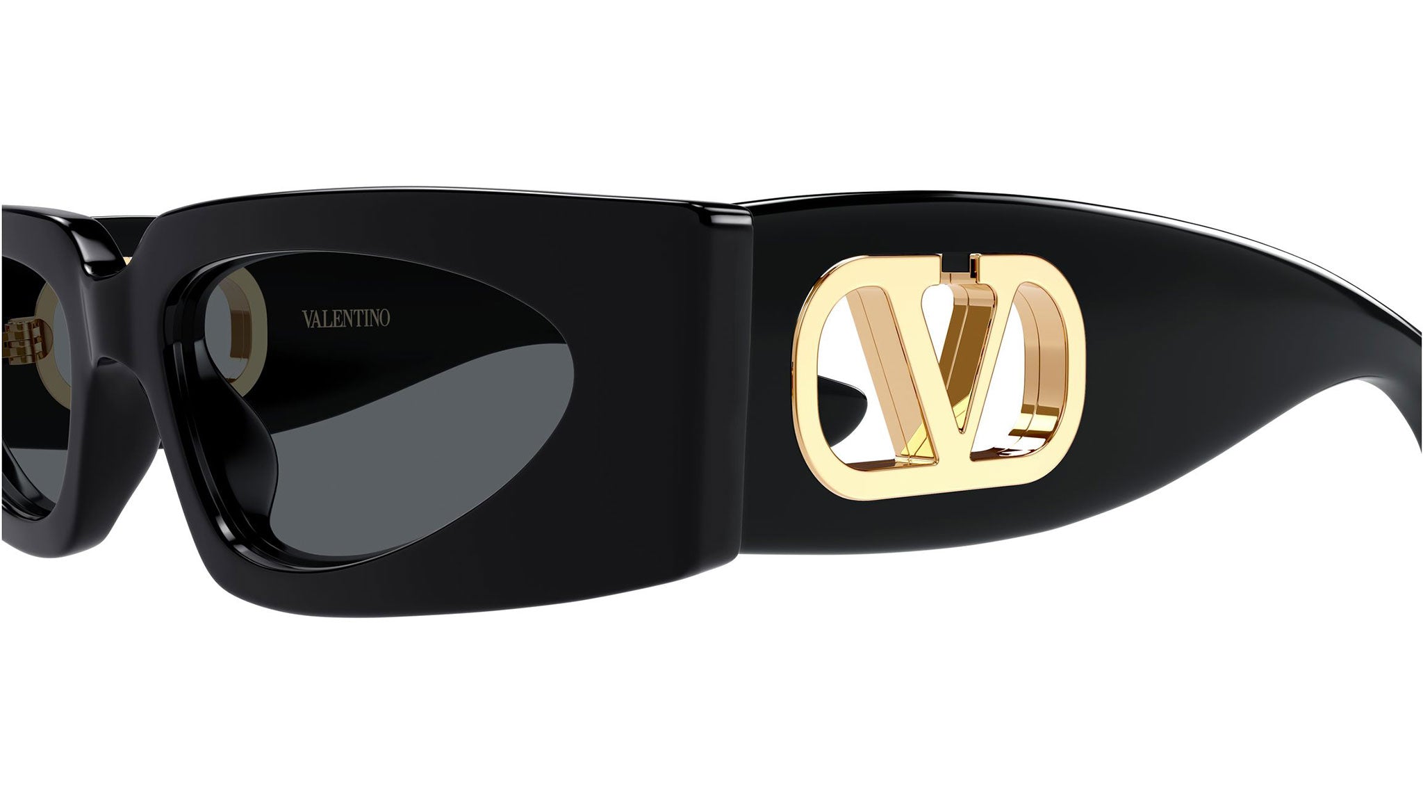 VALENTINO ブラックメガネケース Valentino VG0001S Sunglasses 001 Black Grey Rectangular - eye-oo.com