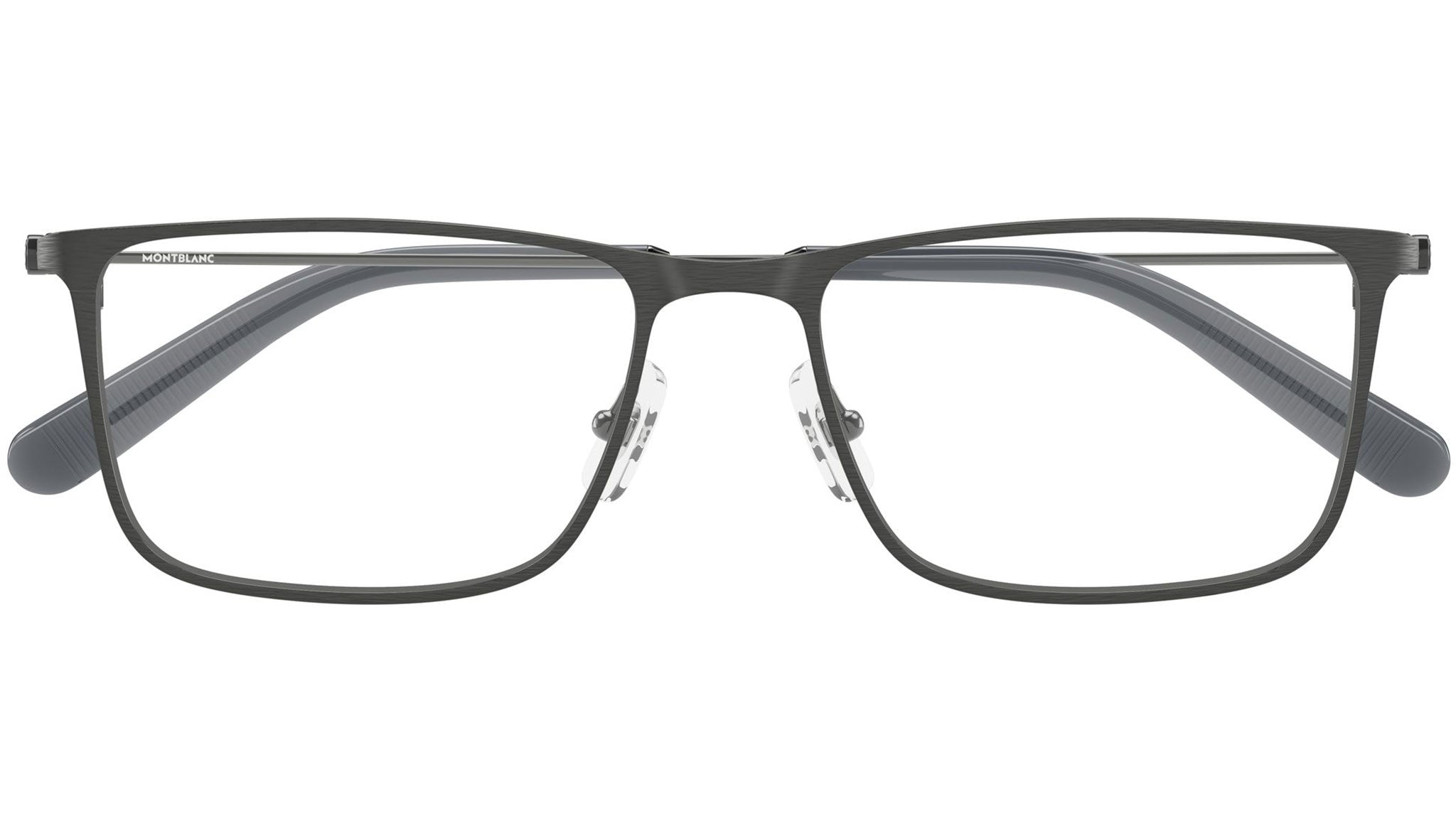 MB0464O Montblanc Rectangular Glasses Dark Ruthenium - eye  display picture 3