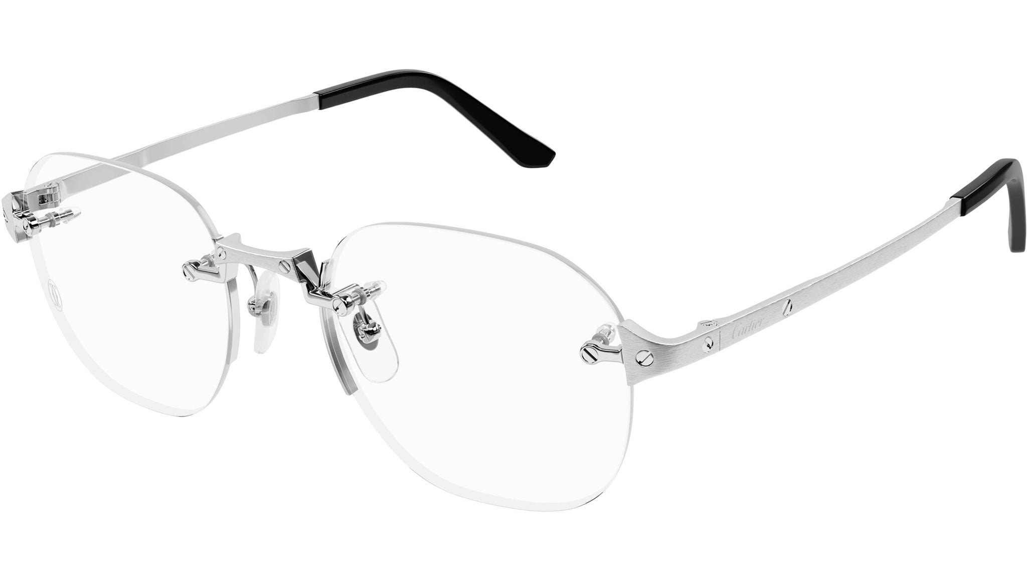 Cartier カルティエ オペラグラス 双眼鏡 ノベルティ Cartier CT0478O 002 Eyeglasses Matte Silver - eye-oo.com