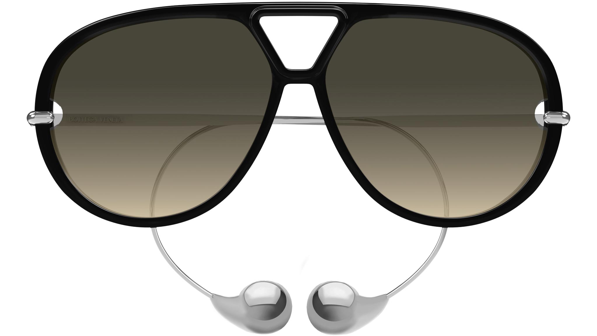 BV1273S Bottega Veneta Geometric Sunglasses 010 Solid Black  display picture 2
