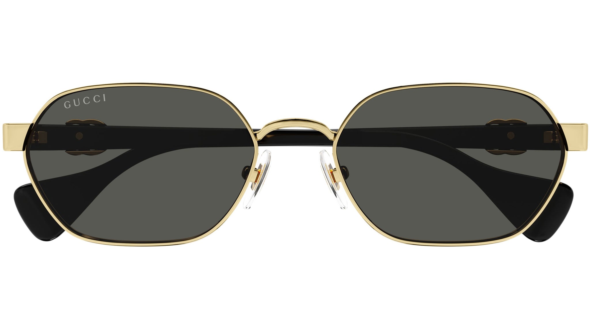 Gucci GG1593S 001 Gold Grey Round Sunglasses - eye-oo.com