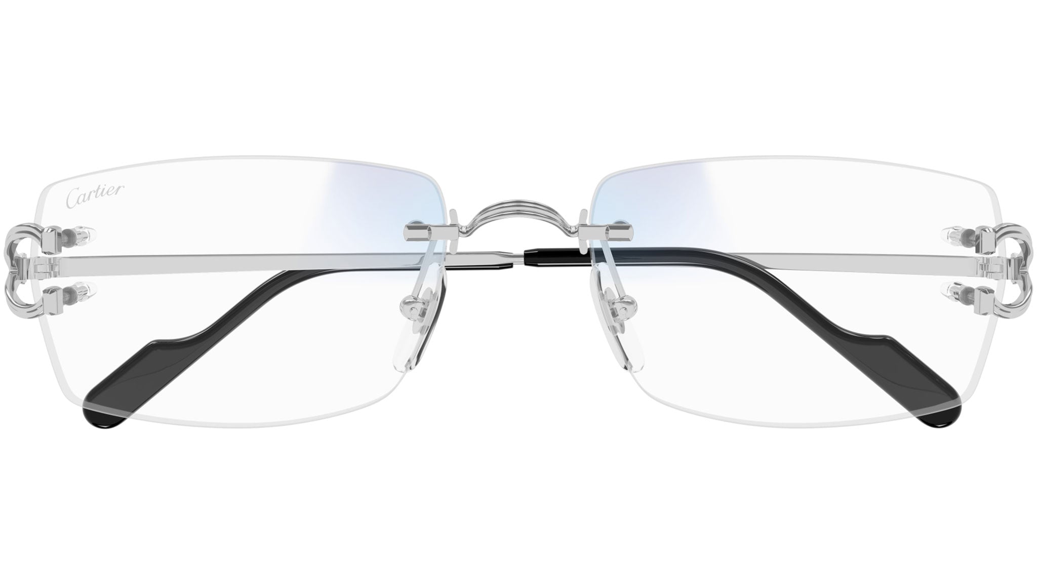 Cartier CT0563S 001 Sunglasses Shiny Platinum Blue - eye-oo.com