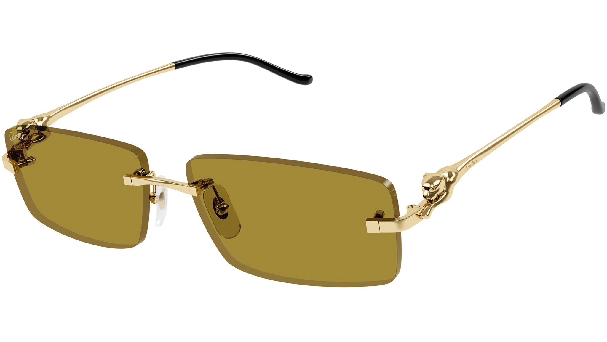 【超破格】Cartier サングラス　イエローゴールド Panthère de Cartier Sunglasses CT0430S 003 Gold Yellow - eye-oo.com