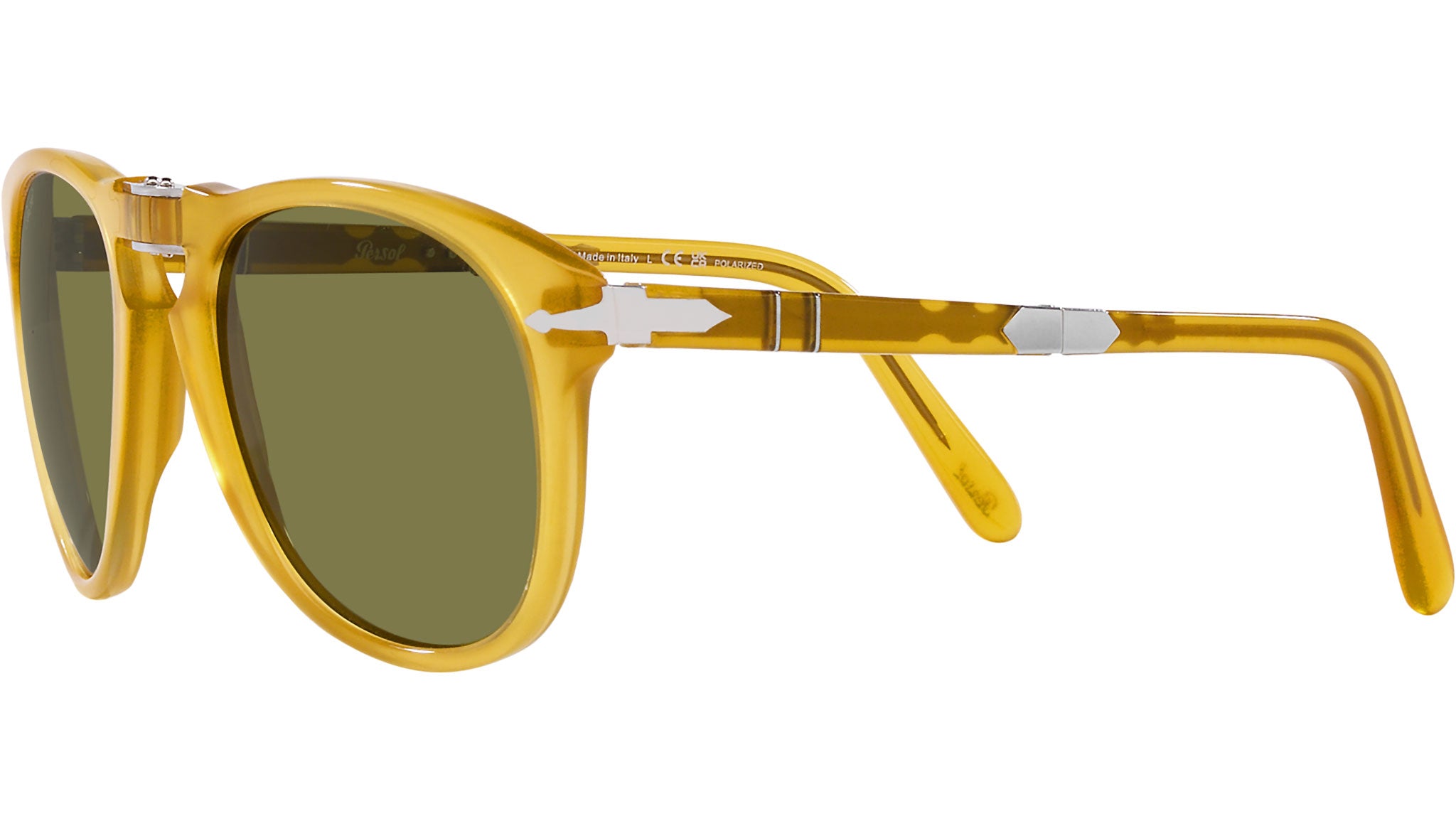 Persol Sunglasses - Great Shape- 2480s Yellow Persol PO9649S with Honey Frame and Blue Lenses | Persol® US main image 2