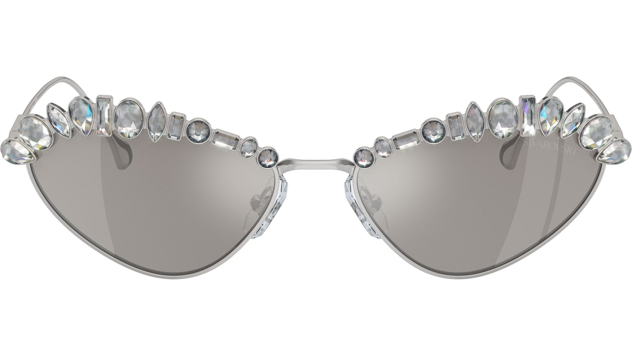 Swarovski Women\'s SK7009 Cat Eye Sunglasses Silver/Light Gray Mirror Swarovski SK7009 400187 Women main image 2