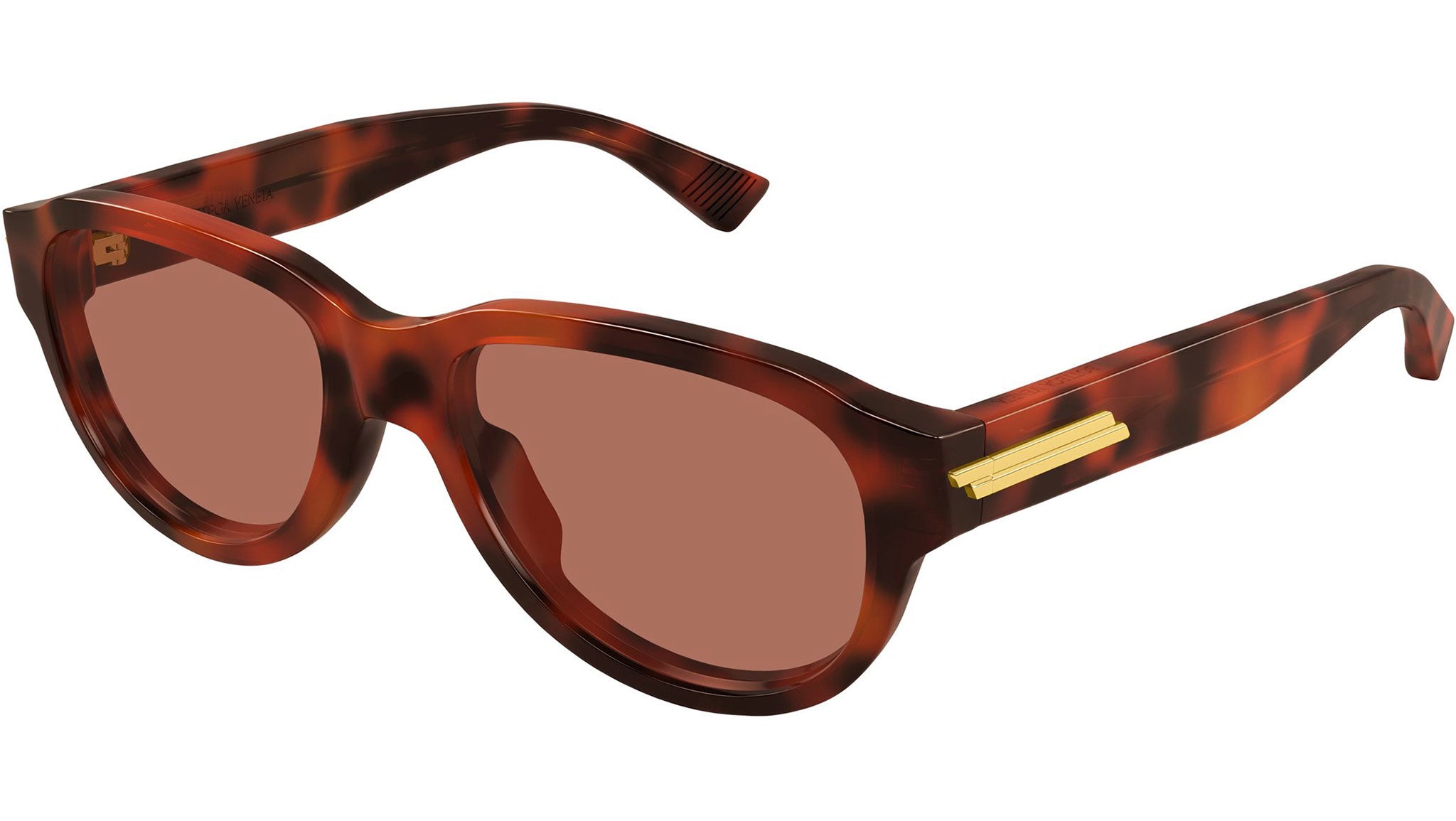 Bottega Veneta Women\'s Red Havana Square Sunglasses! Soft Recycled Acetate Square Sunglasses in Havana / Brown  main image 3