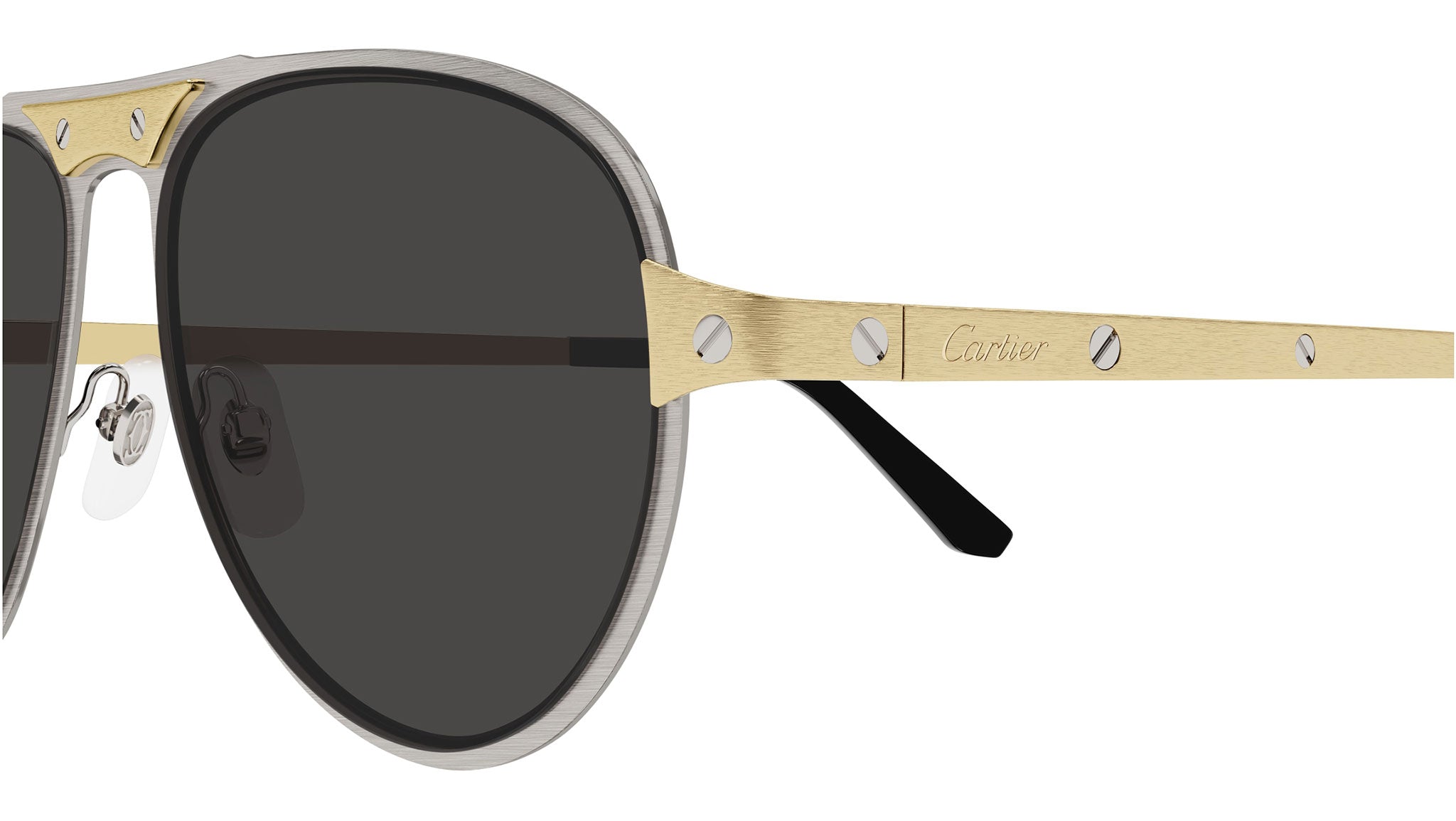Cartier CT0533S 001 Sunglasses Matte Silver Grey - eye-oo.com