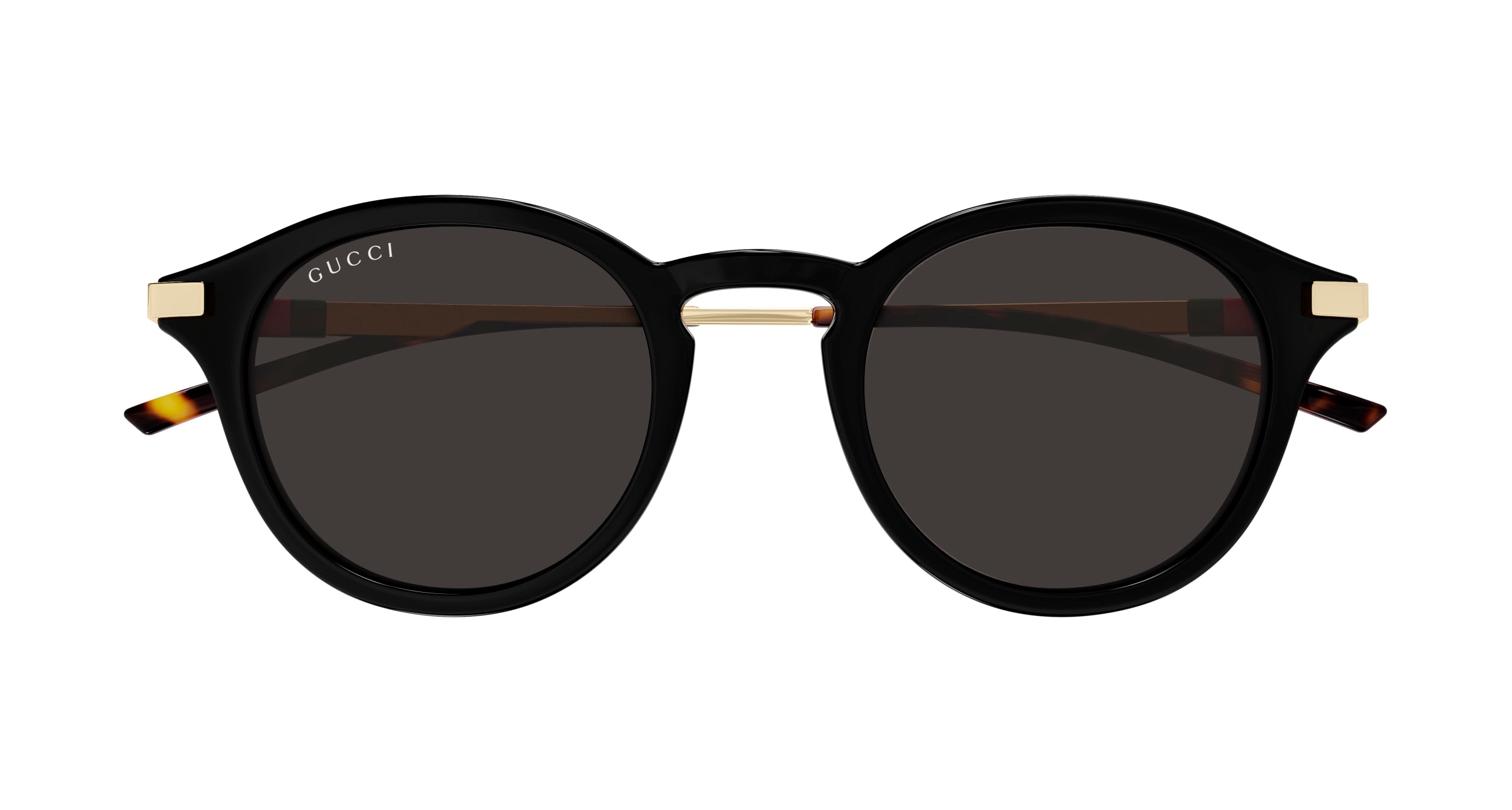 Gucci GG1890S 001 Black Grey Round Sunglasses - eye-oo.com