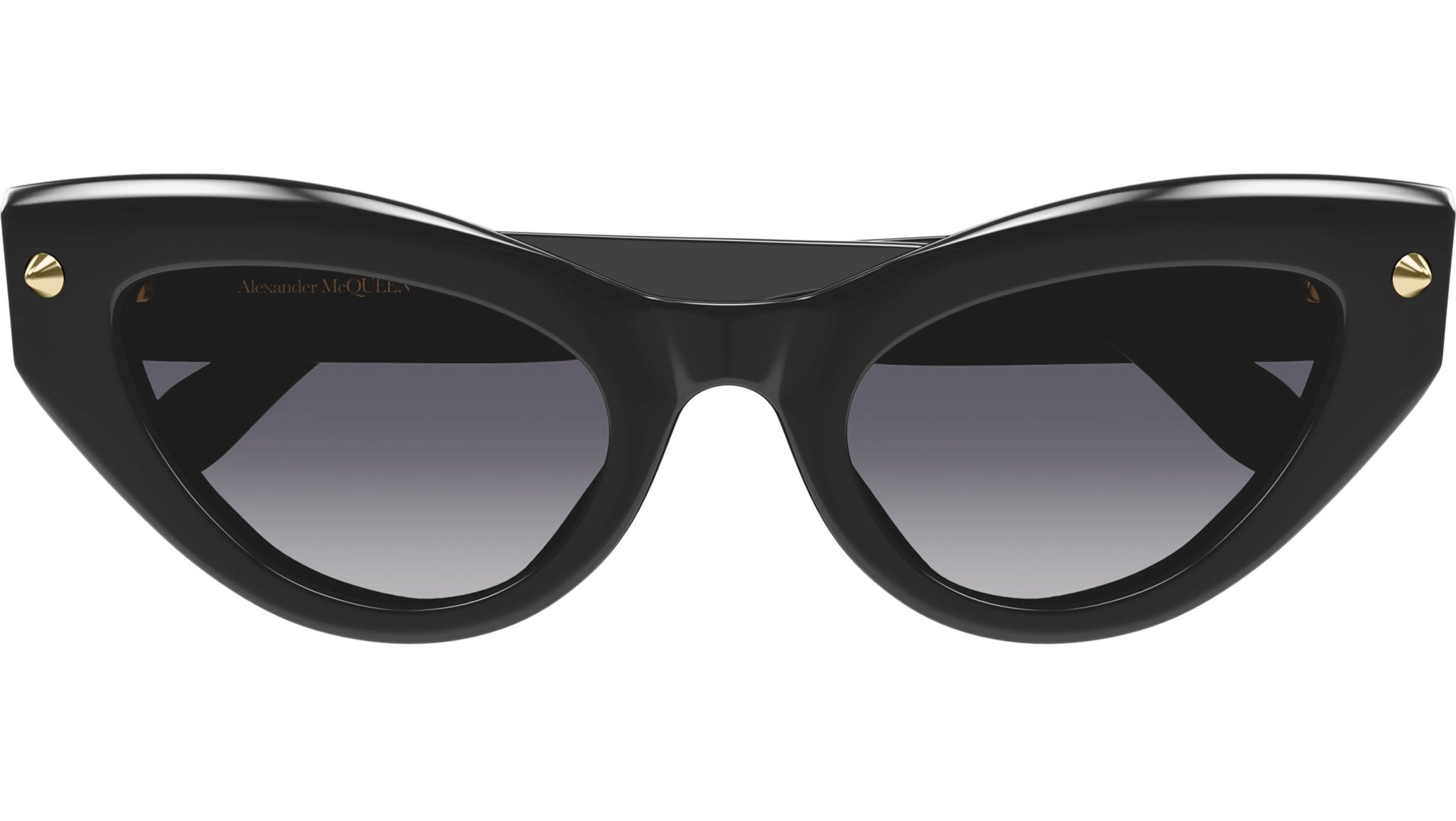 Alexander McQueen AM0407S Sunglasses 001 Shiny Solid Black - eye