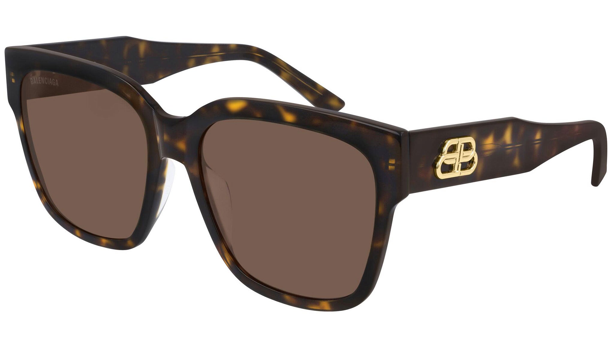 Balenciaga BB0056S 002 Shiny Dark Havana Sunglasses - eye-oo.com display picture 1