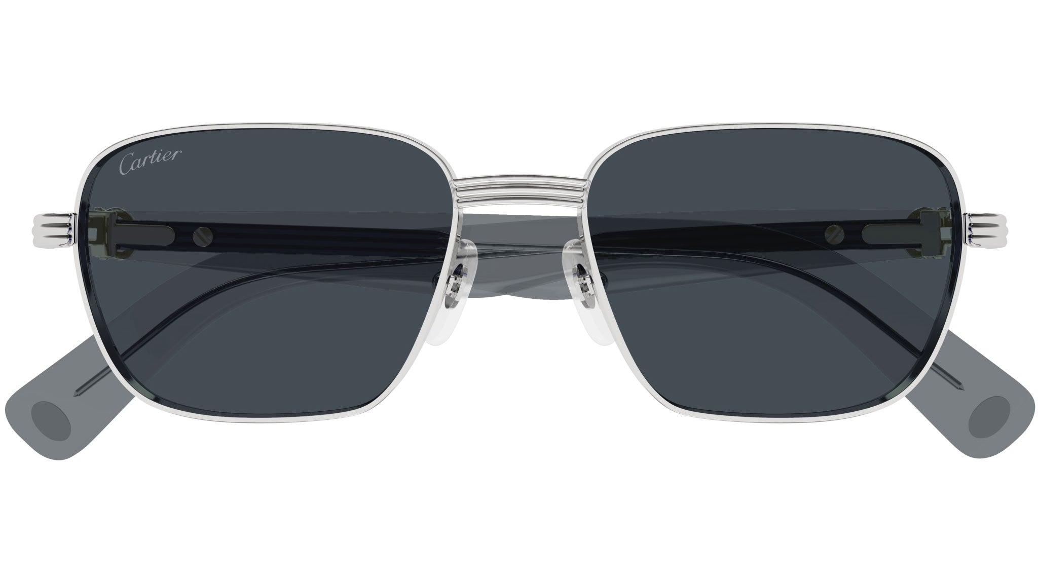Cartier Première CT0538S Sunglasses 008 Shiny Silver - eye-oo.com