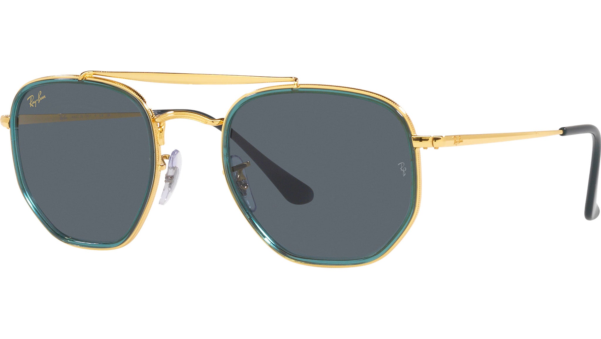 Ray-Ban Marshall II - Gold Frame Sunglasses with Tortoise Detail Ray-Ban Marshal II RB3648 52MM Geometric Sunglasses Gold  main image 3