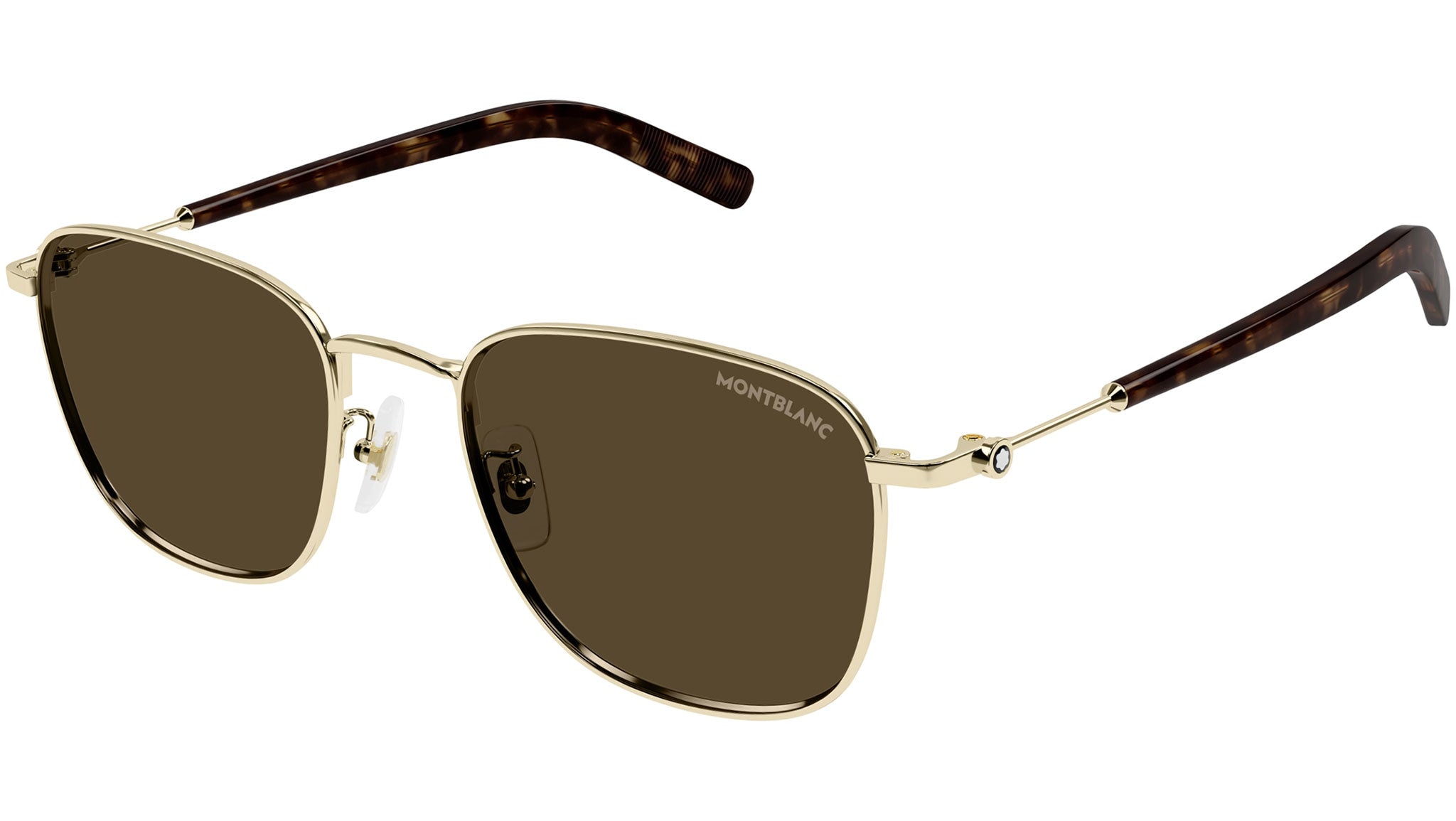 MB0392SA Montblanc Rectangular Sunglasses 004 Gold - eye-oo.com